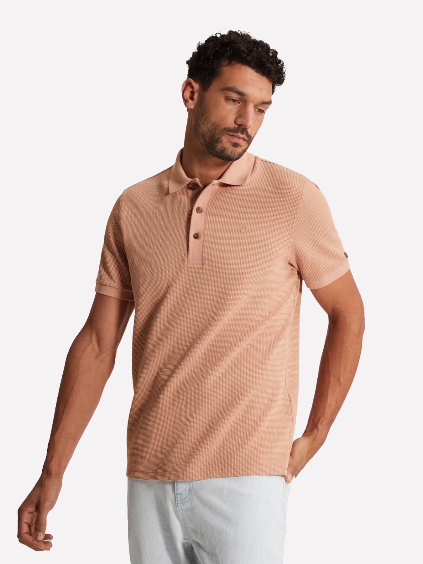 Cast Iron Short sleeve r-neck regular fit tw Cafe Creme 2900158501016