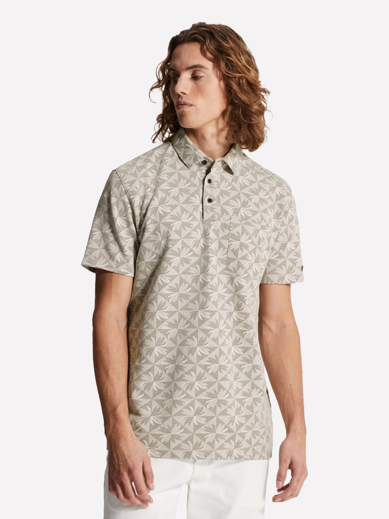 Cast Iron Short sleeve r-neck regular fit ja White Onyx 00114243-7178