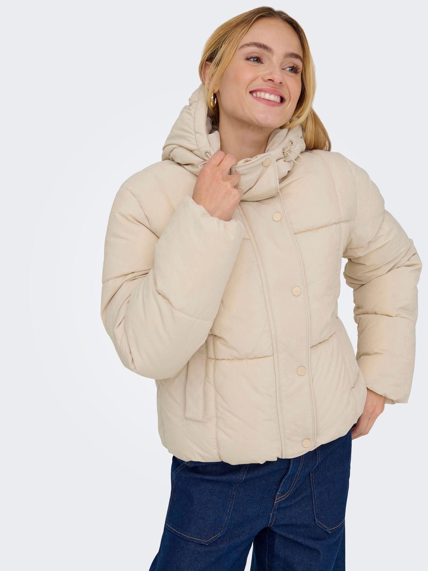 JDY JDYWONDER SHORT HOOD PUFFER OTW SIJ Moonbeam 2900160423030