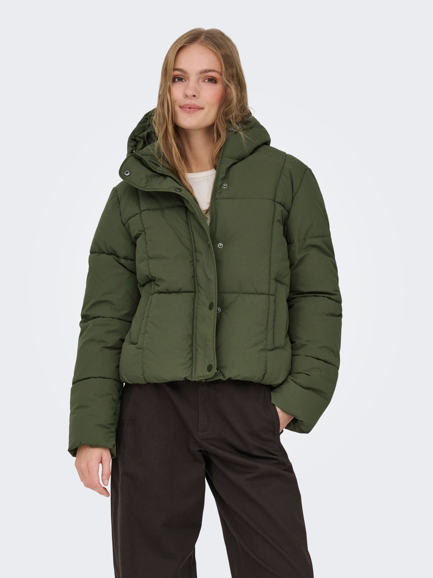 JDY JDYWONDER SHORT HOOD PUFFER OTW SIJ Ivy Green 2900159921028