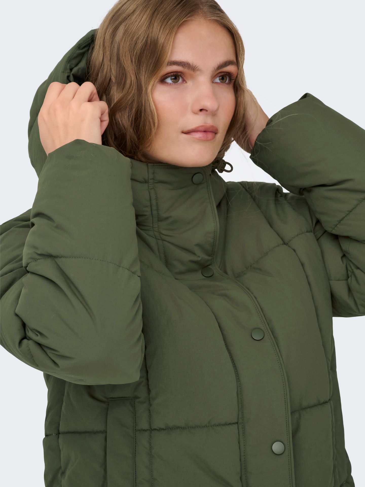JDY JDYWONDER SHORT HOOD PUFFER OTW SIJ Ivy Green 2900159921028