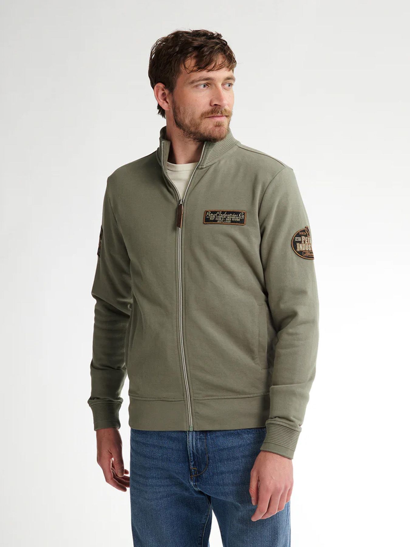 Petrol Industries Men Sweater Collar Zip 6174 mossy stone 00114249-EKA26002700000165