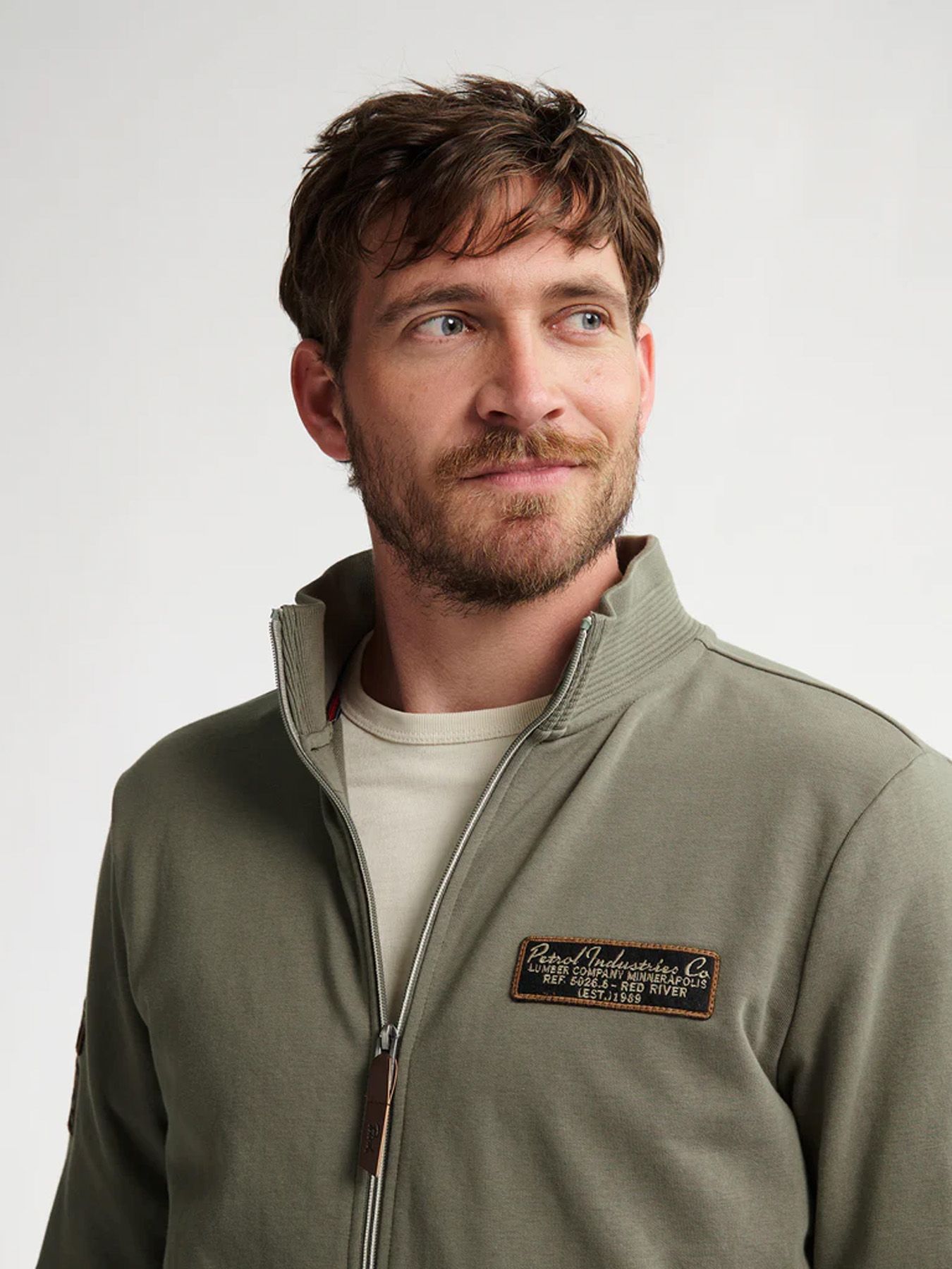 Petrol Industries Men Sweater Collar Zip 6174 mossy stone 2900158520079