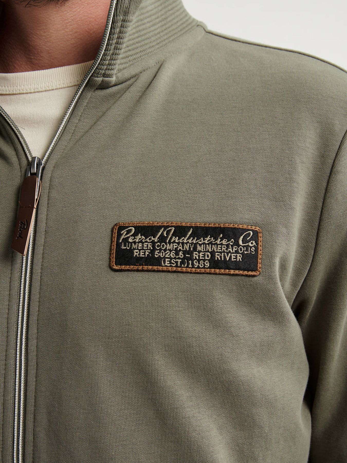 Petrol Industries Men Sweater Collar Zip 6174 mossy stone 2900158520079