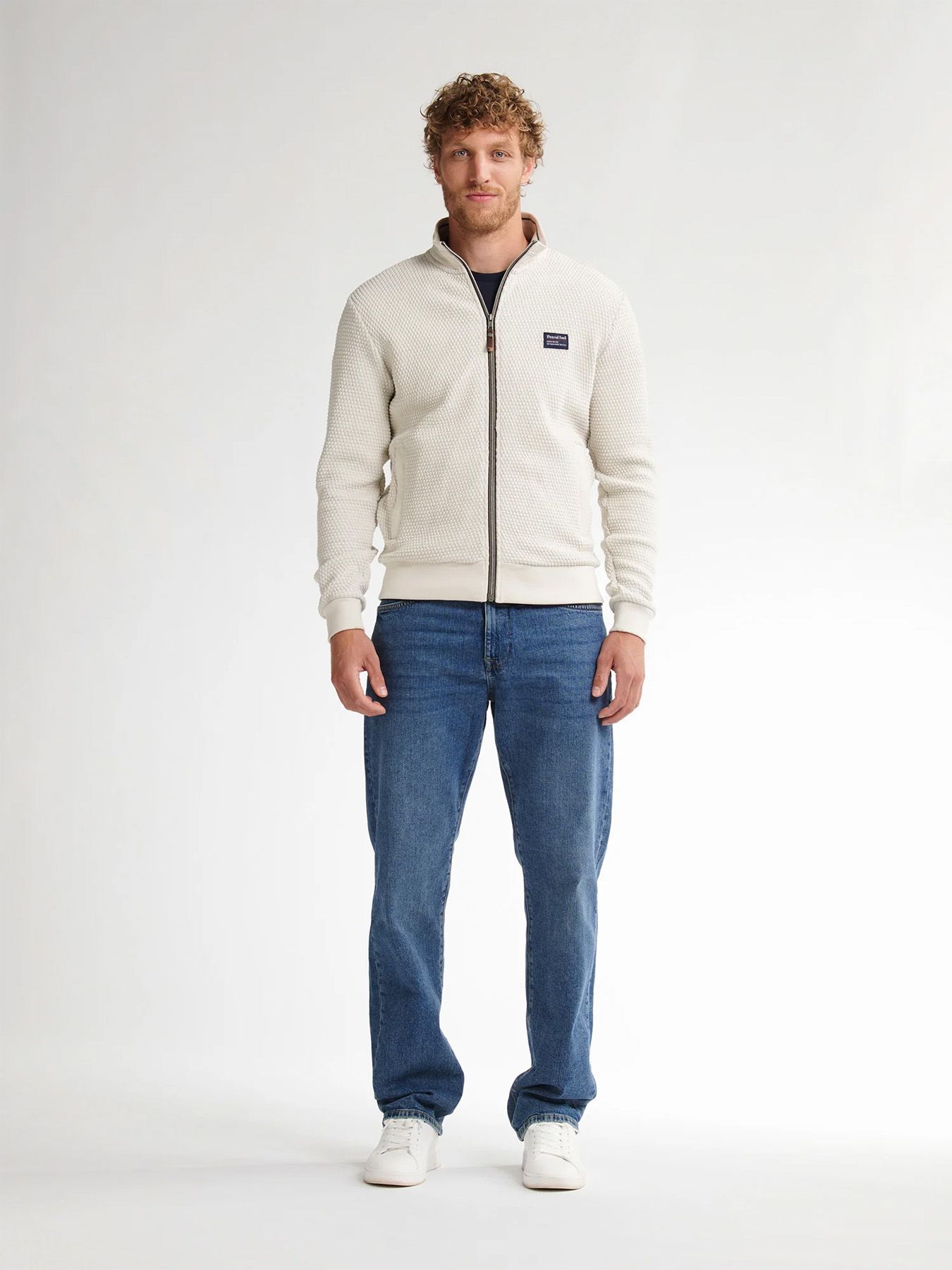 Petrol Industries Men Sweater Collar Zip 0009 antique white melee 2900158521076 Petrol Industries Men Sweater Collar Zip 0009 antique white melee 2900158521076