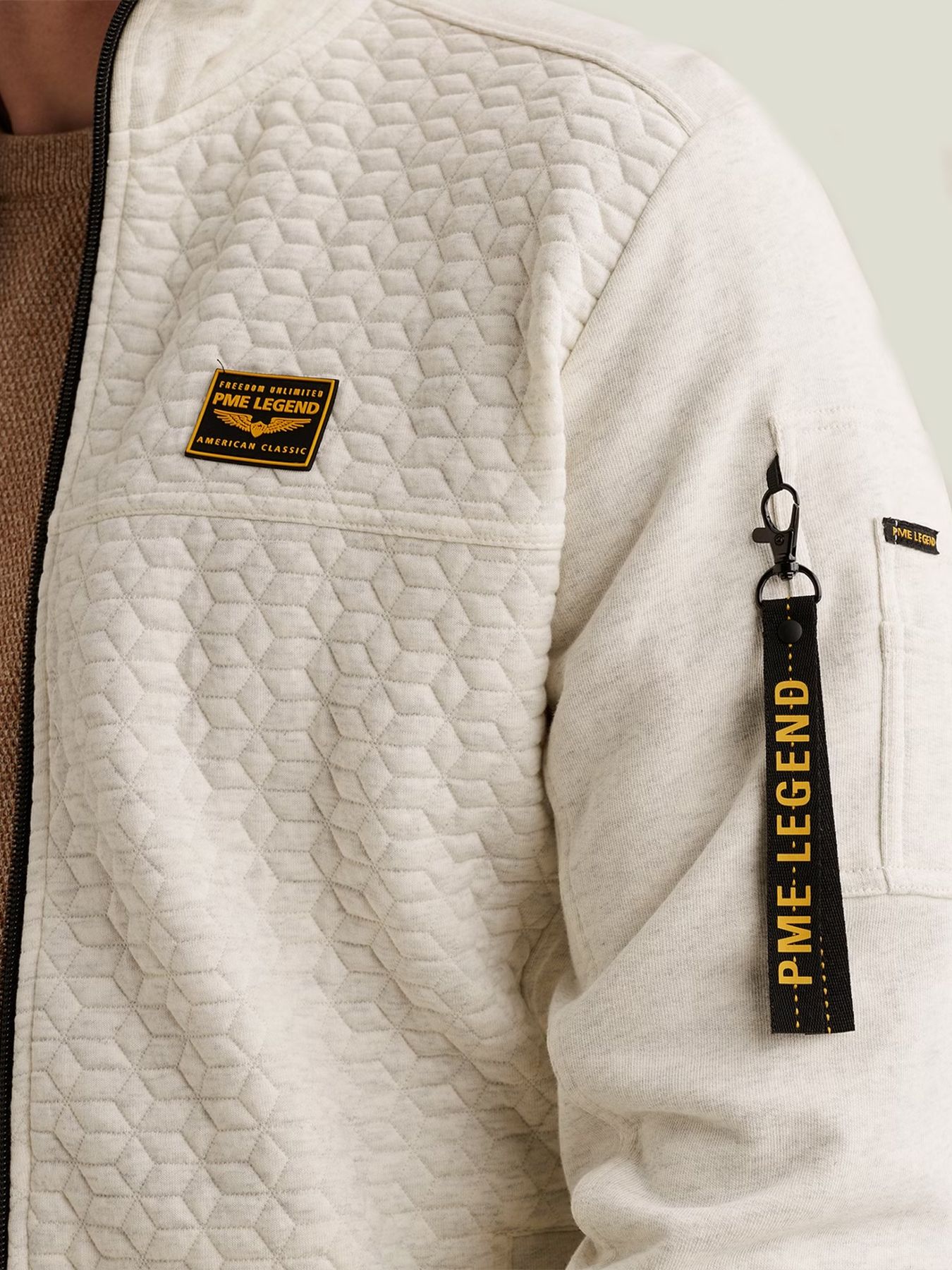 Pme Legend Zip jacket jacquard interlock fren Bone White Melee 2900158549049