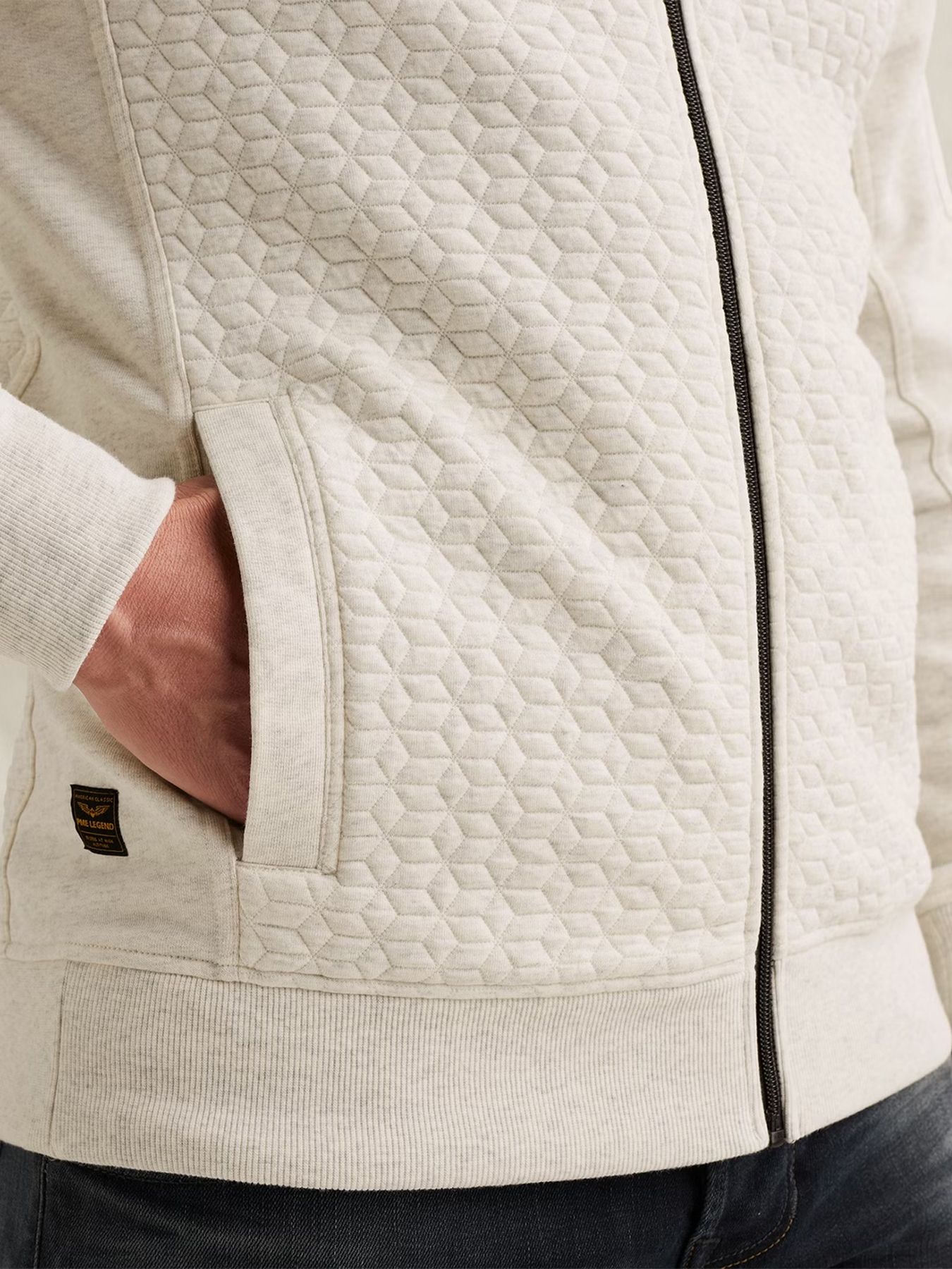 Pme Legend Zip jacket jacquard interlock fren Bone White Melee 2900158549049