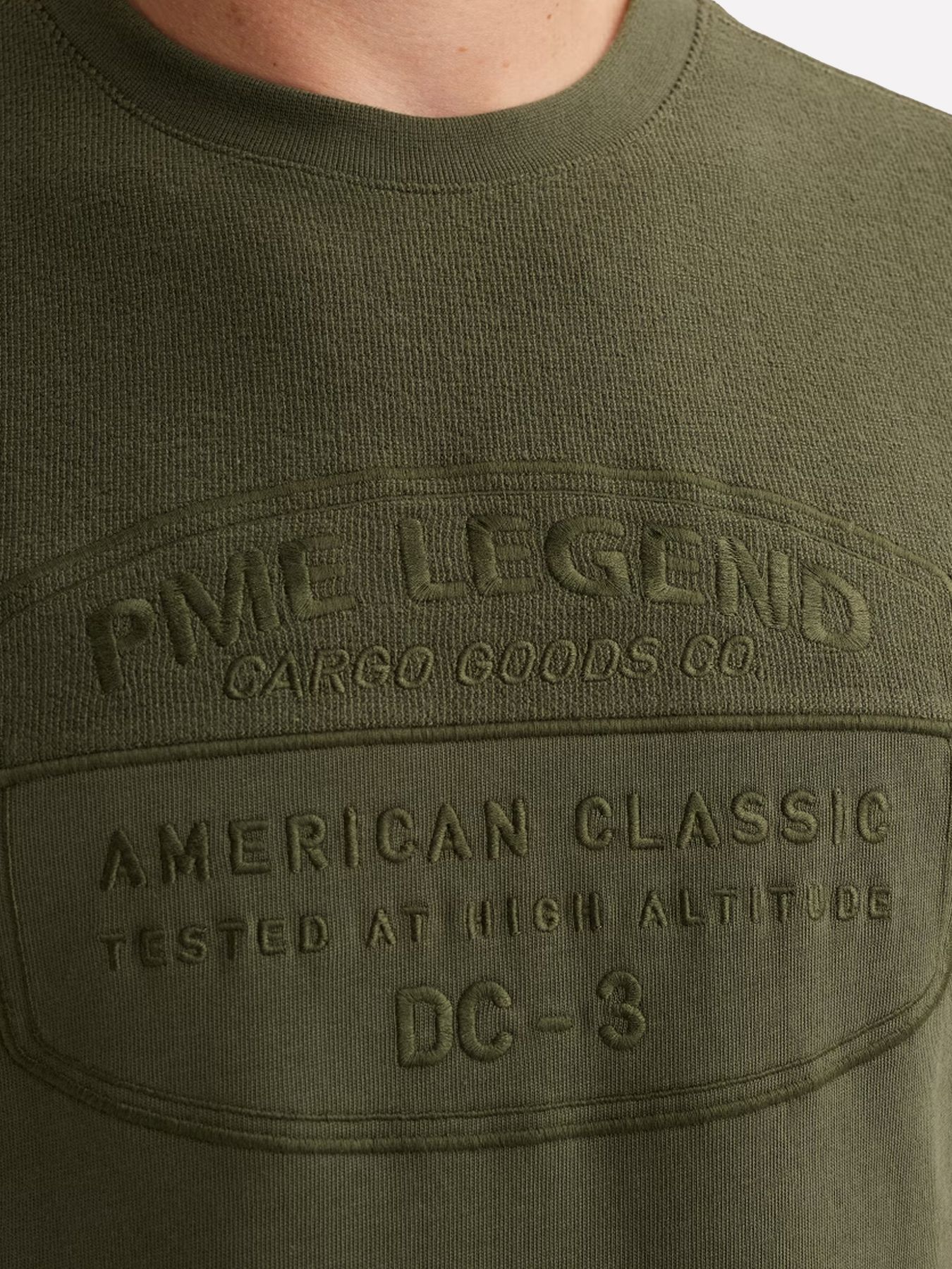 Pme Legend Short sleeve r-neck fabric mix gra Thyme 2900158558041