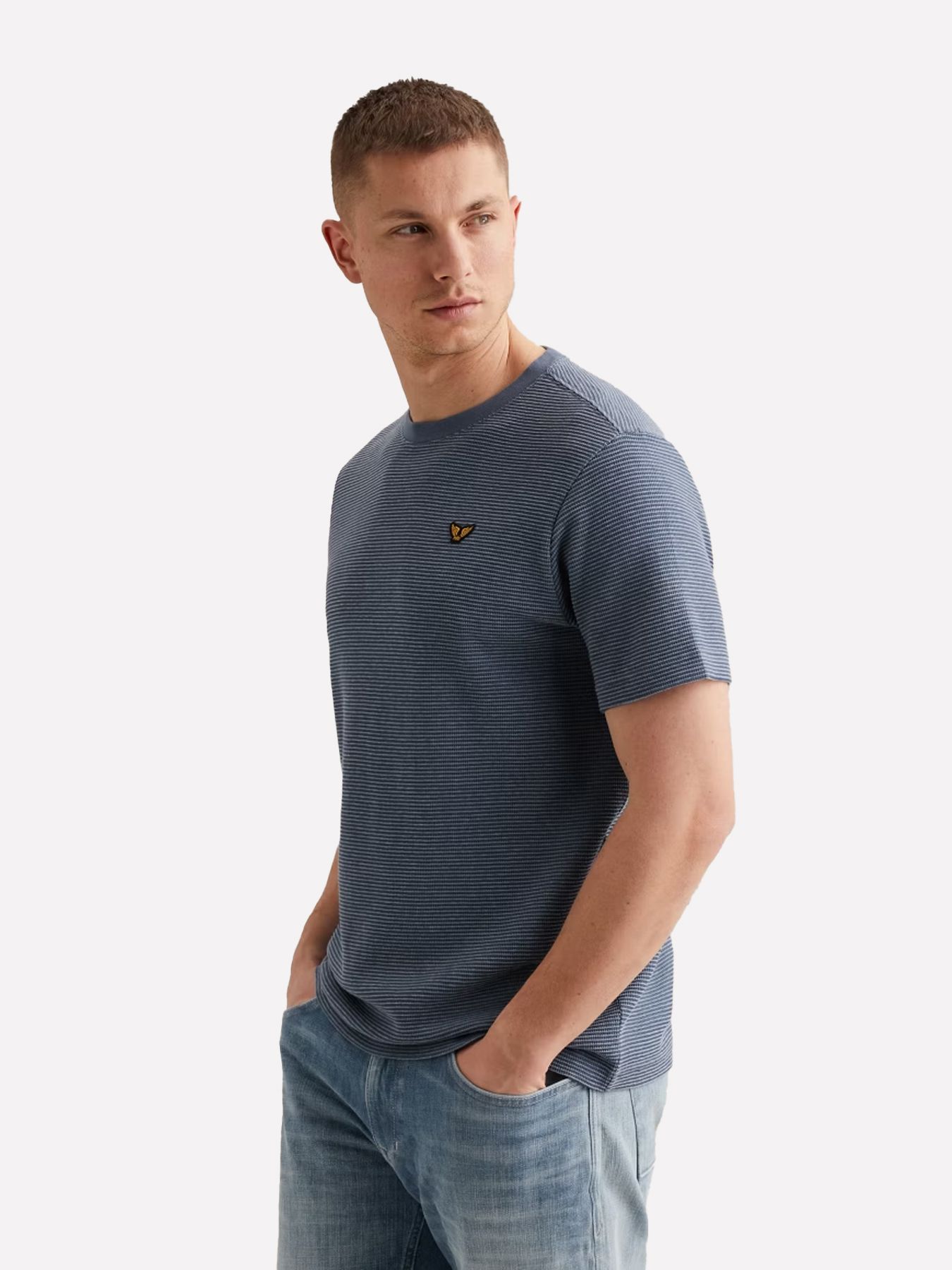 Pme Legend Short sleeve r-neck two tone textu Bijou Blue 2900158560013