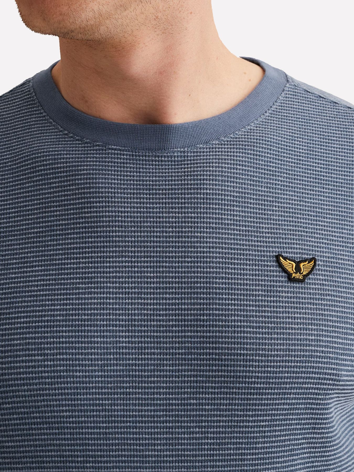 Pme Legend Short sleeve r-neck two tone textu Bijou Blue 2900158560013