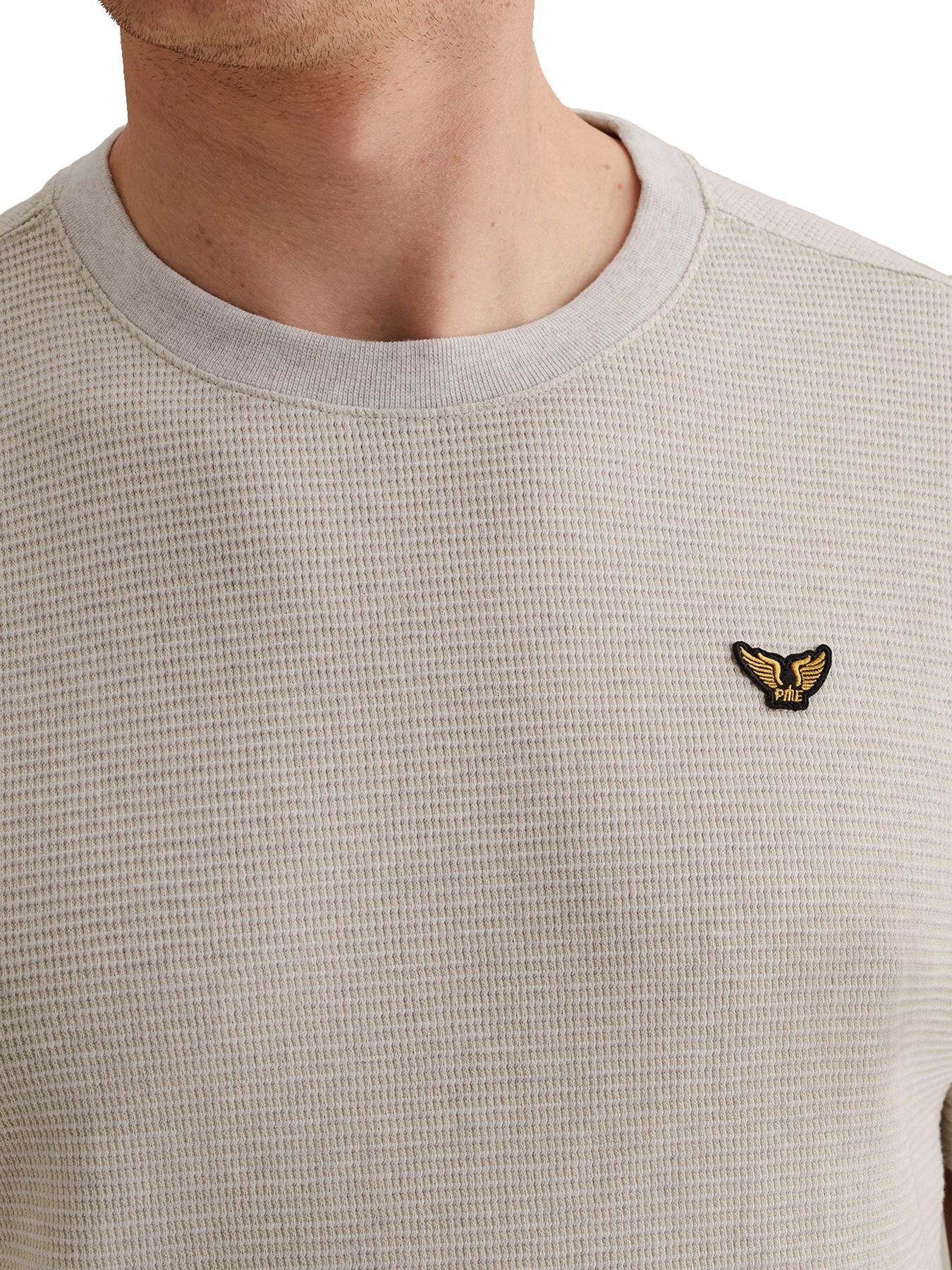 Pme Legend Short sleeve r-neck two tone textu Bone White 2900158562017