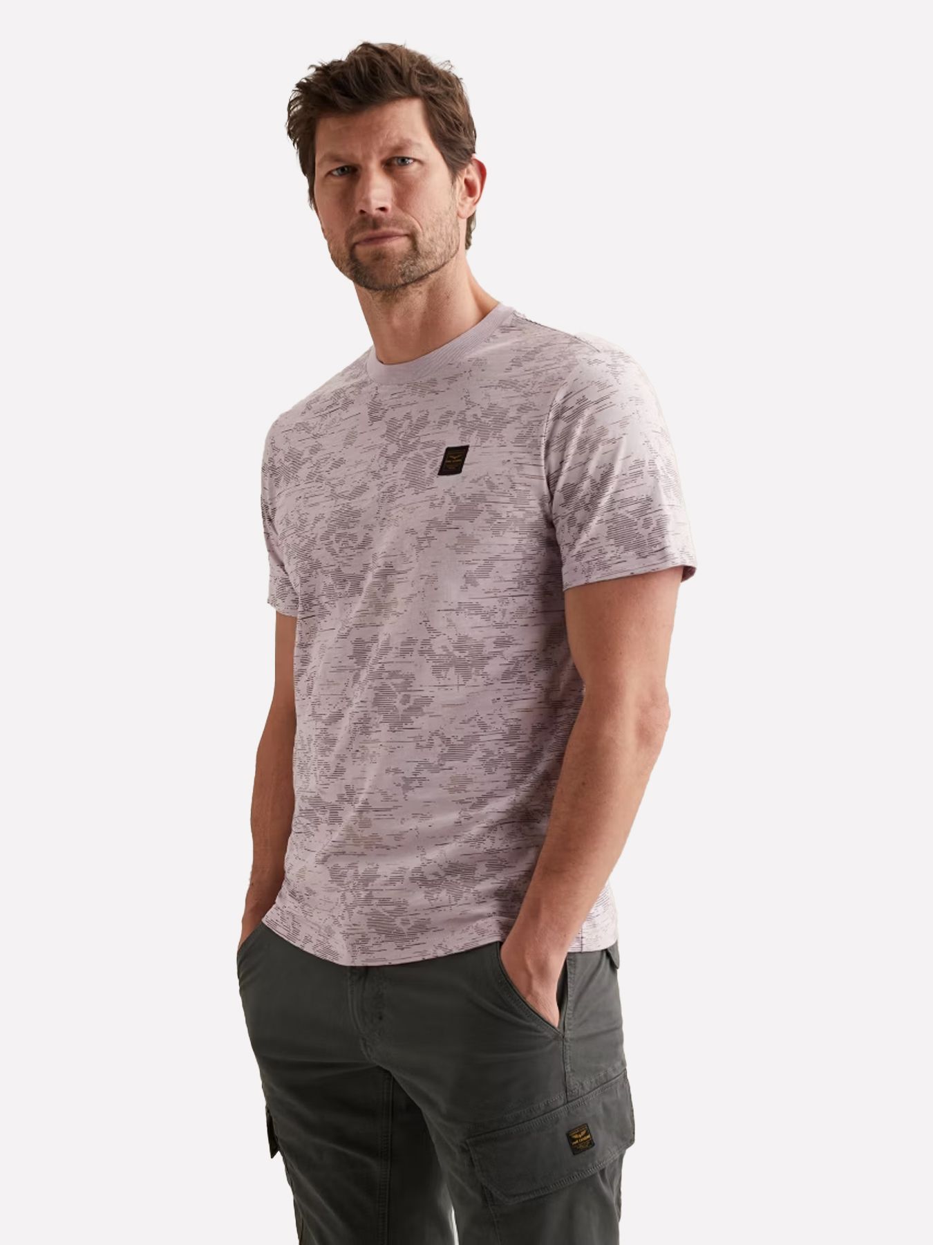 Pme Legend Short sleeve r-neck aop cotton slu Lavender Frost 00114275-4203