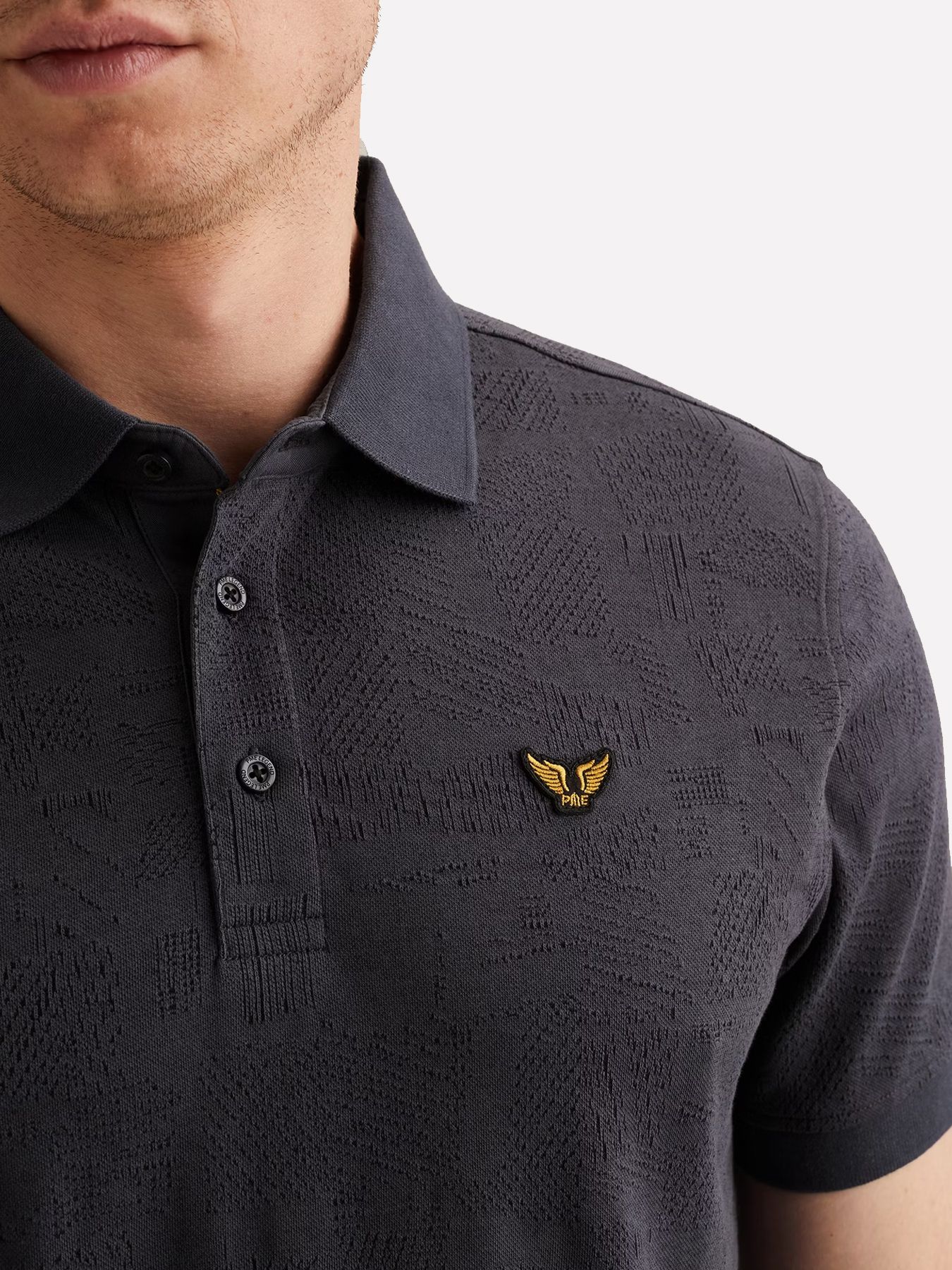 Pme Legend Short sleeve polo jacquard jersey Graphite 2900158575055