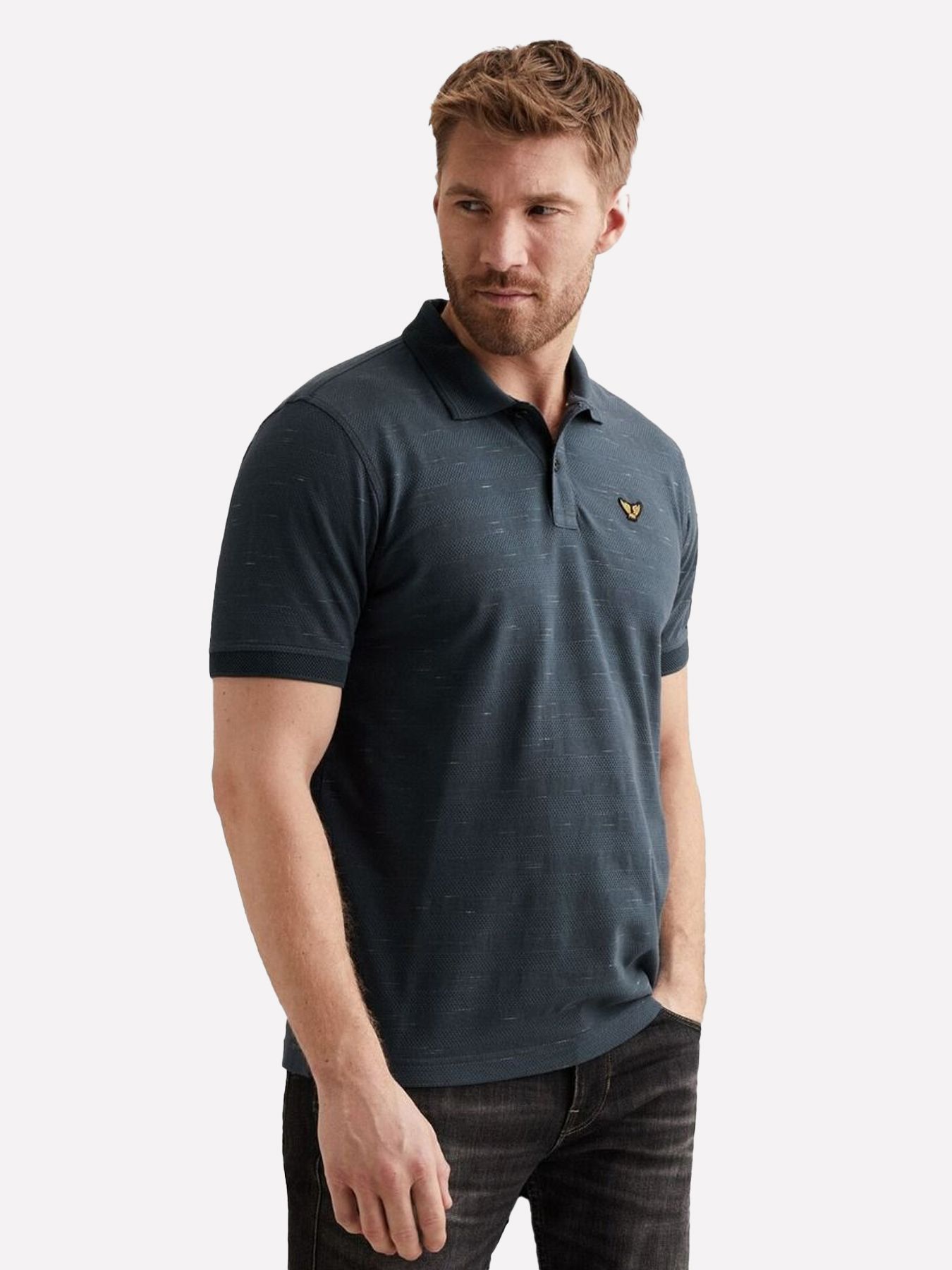 Pme Legend Short sleeve polo injected popcorn Sargasso Sea 00114281-5332