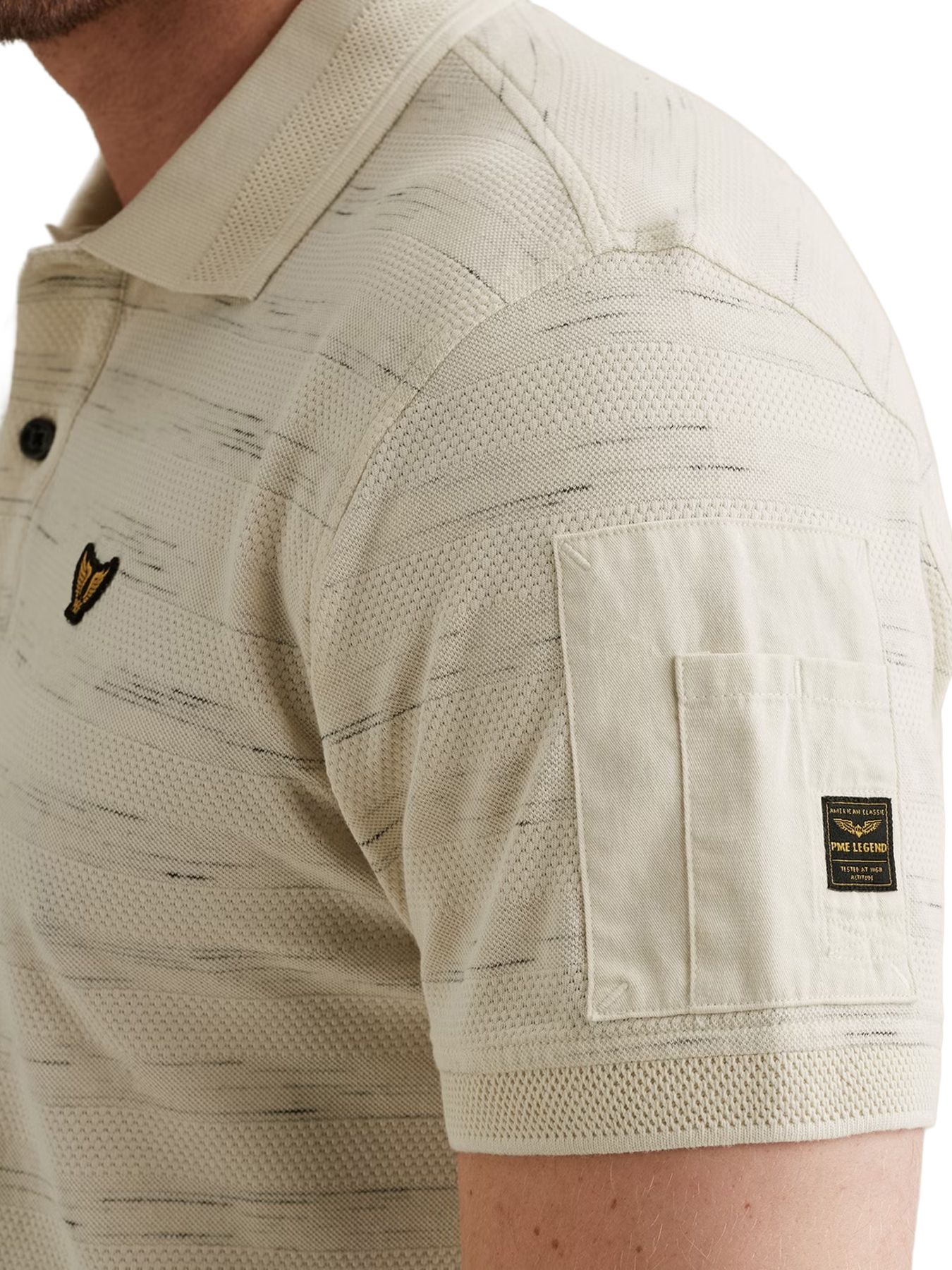 Pme Legend Short sleeve polo injected popcorn Bone White 2900158581018
