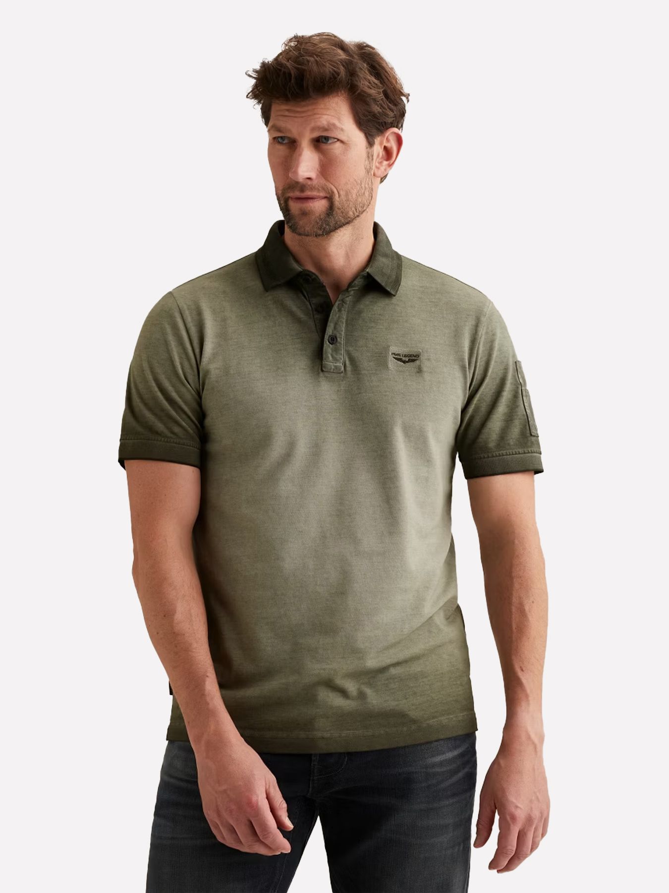 Short sleeve polo cold dye pique