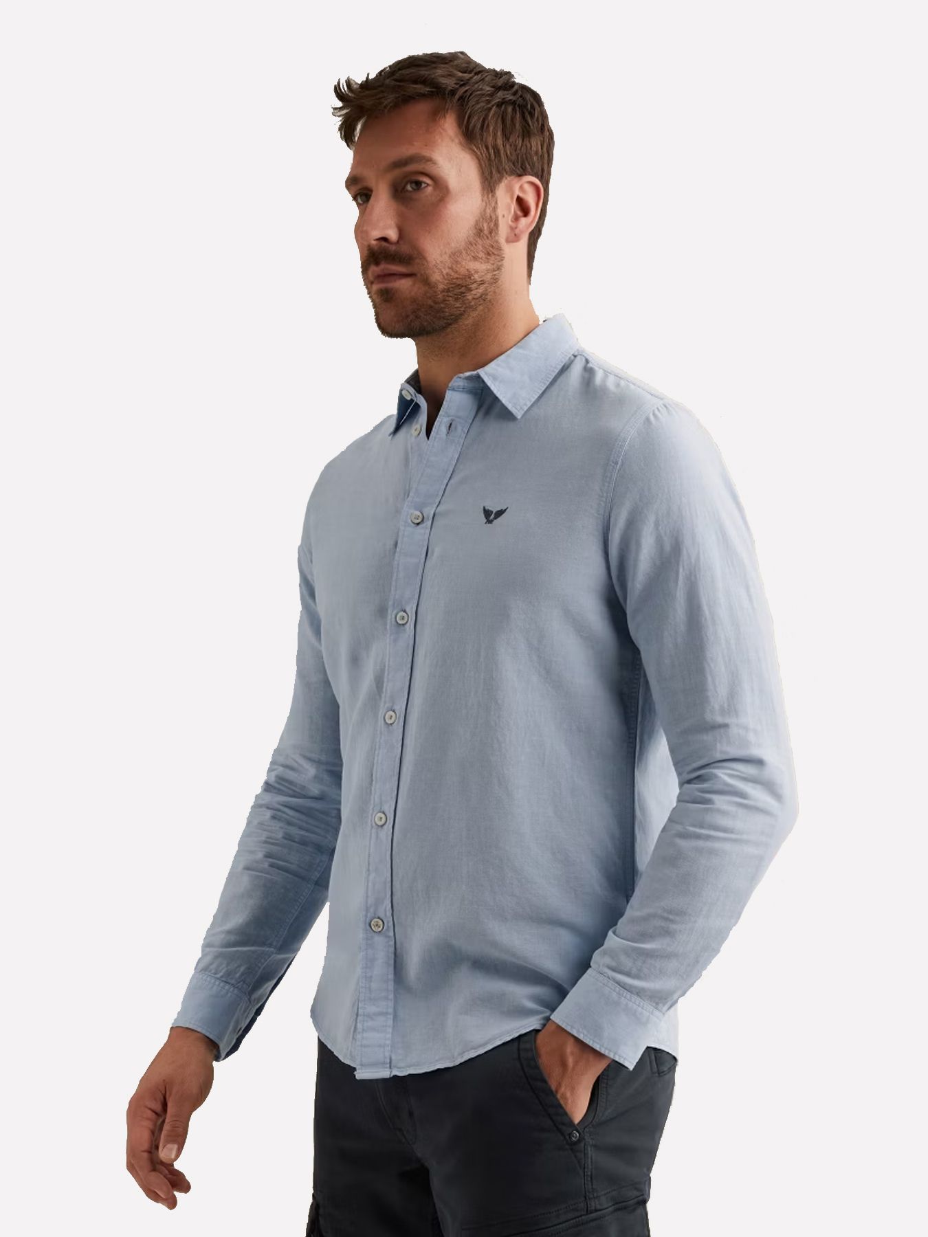 Pme Legend LONG SLEEVE SHIRT Ctn Linen garmen Placid Blue 00114283-5040