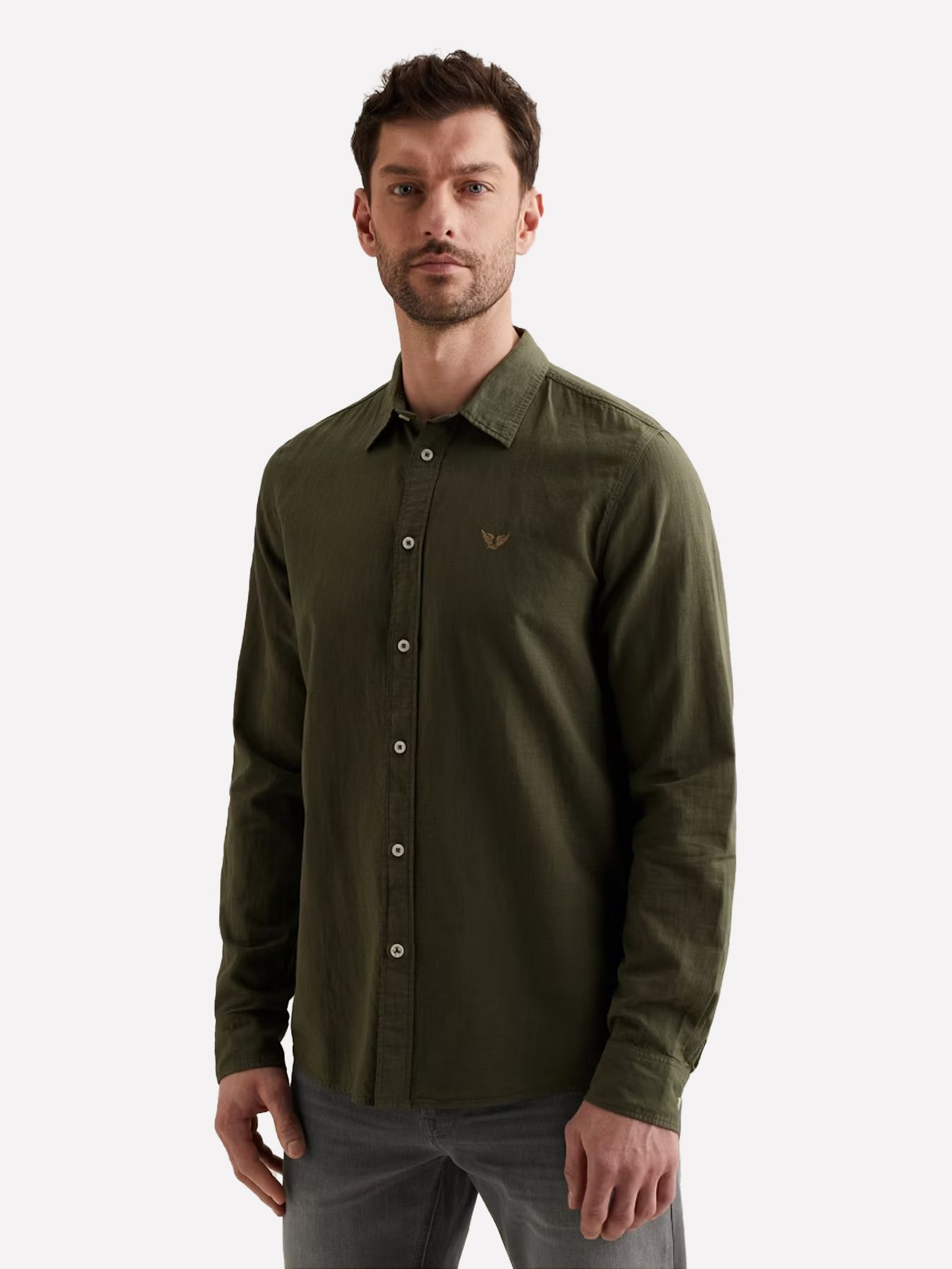 Pme Legend LONG SLEEVE SHIRT Ctn Linen garmen Thyme 00114283-6150