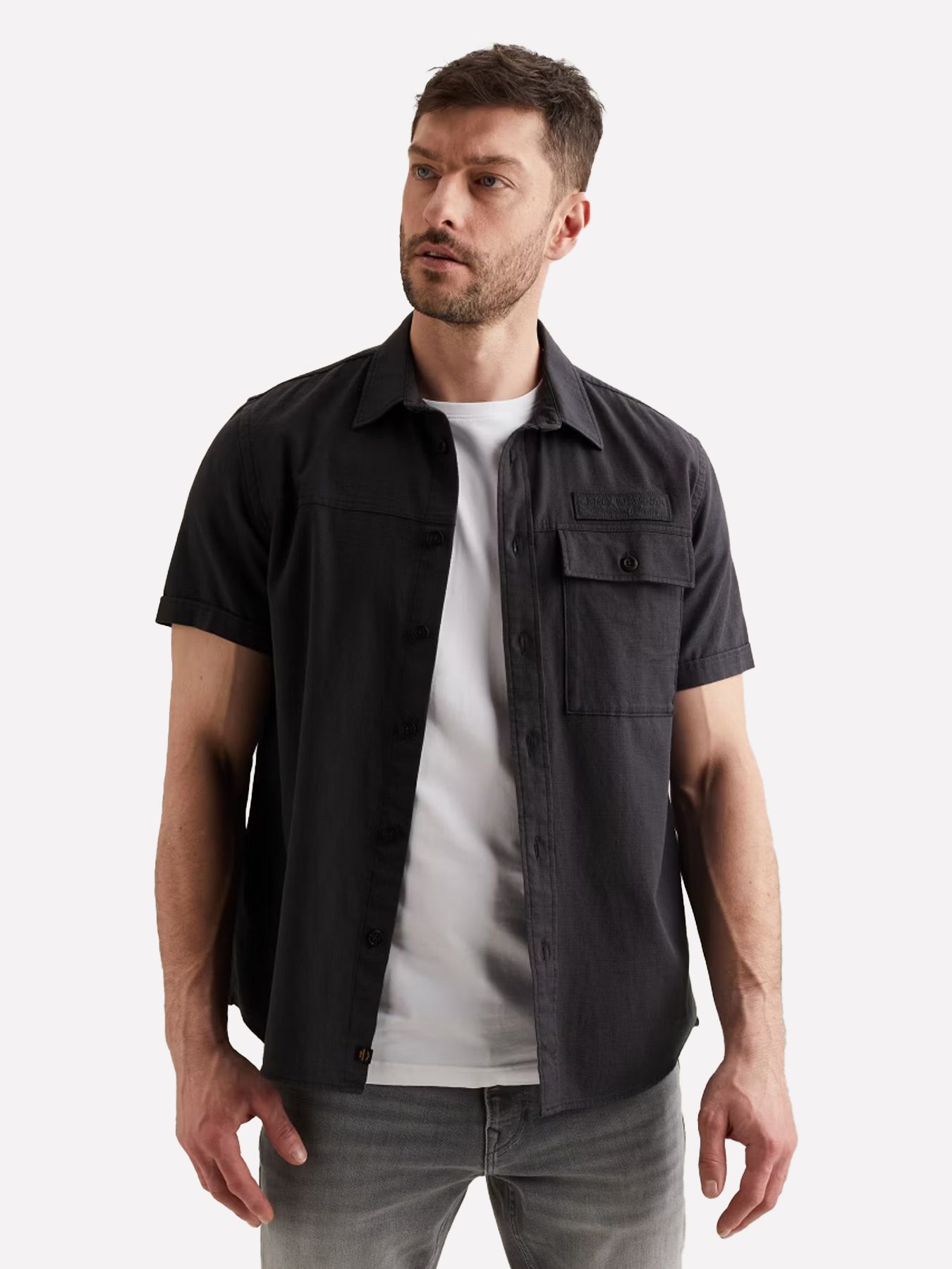 Pme Legend Short Sleeve Shirt Ctn Slub Graphite 2900158591017