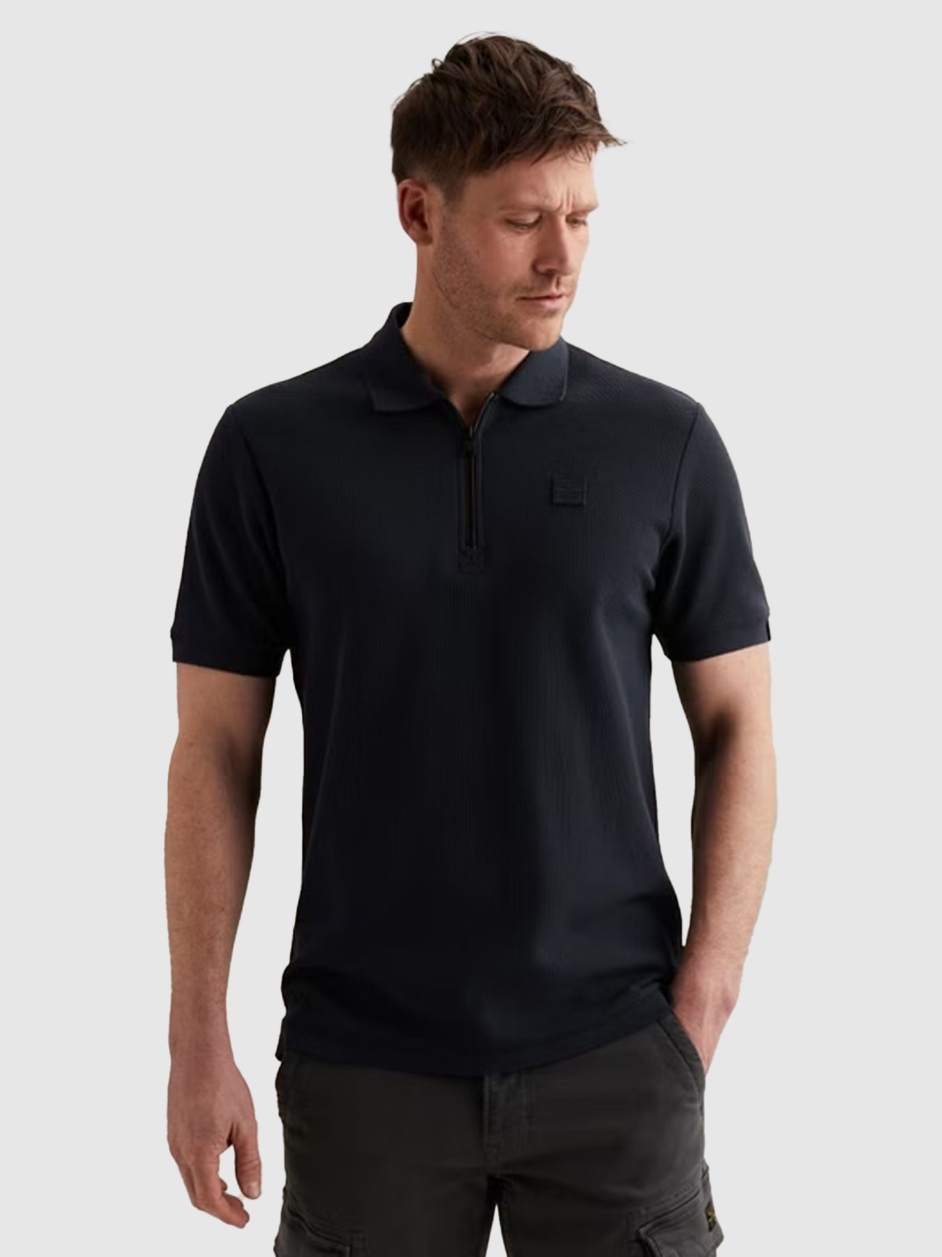 Pme Legend Short sleeve polo waffle structure Mood Indigo 00114289-5116