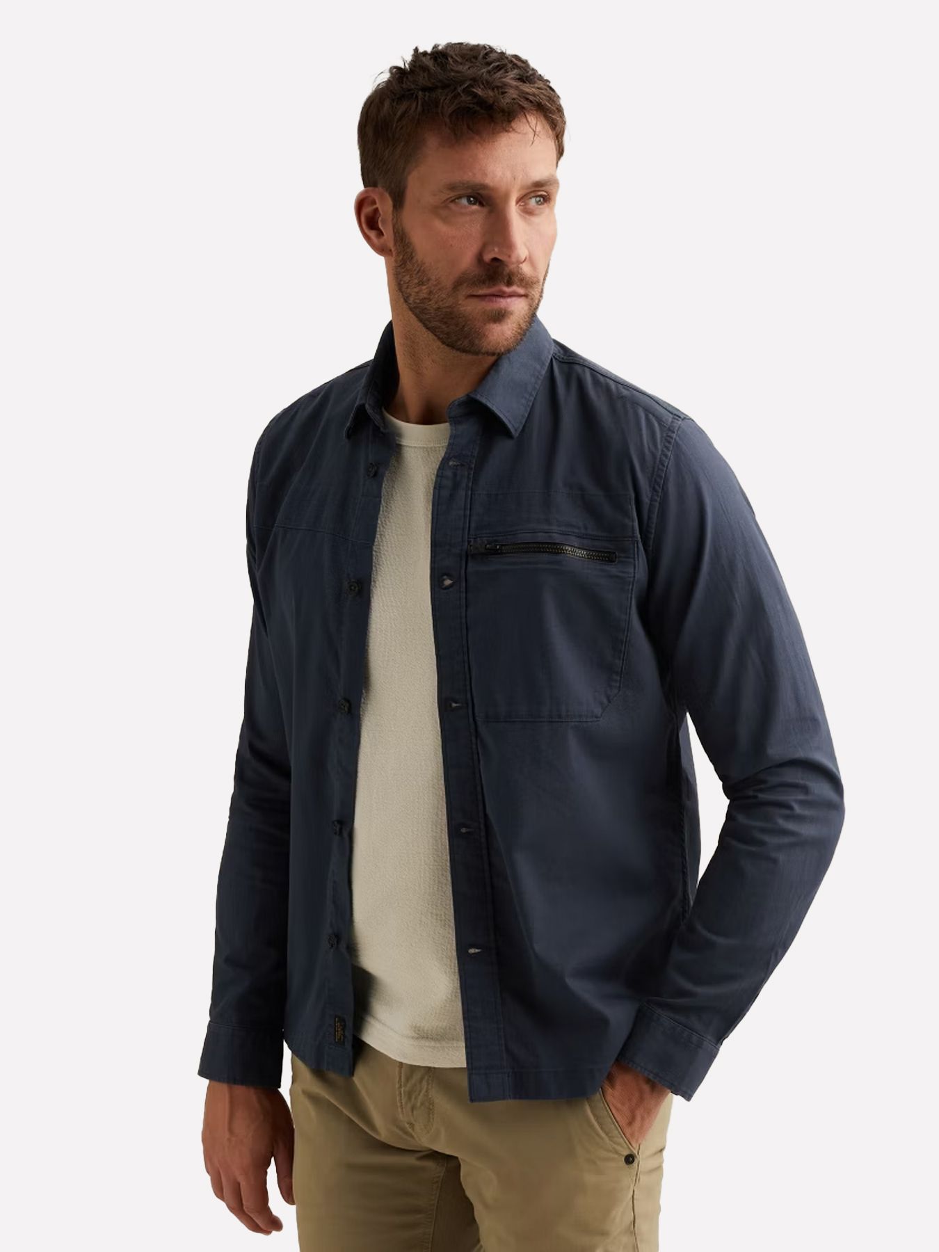 Pme Legend LONG SLEEVE SHIRT Fine Dobby Mood Indigo 00114292-5116