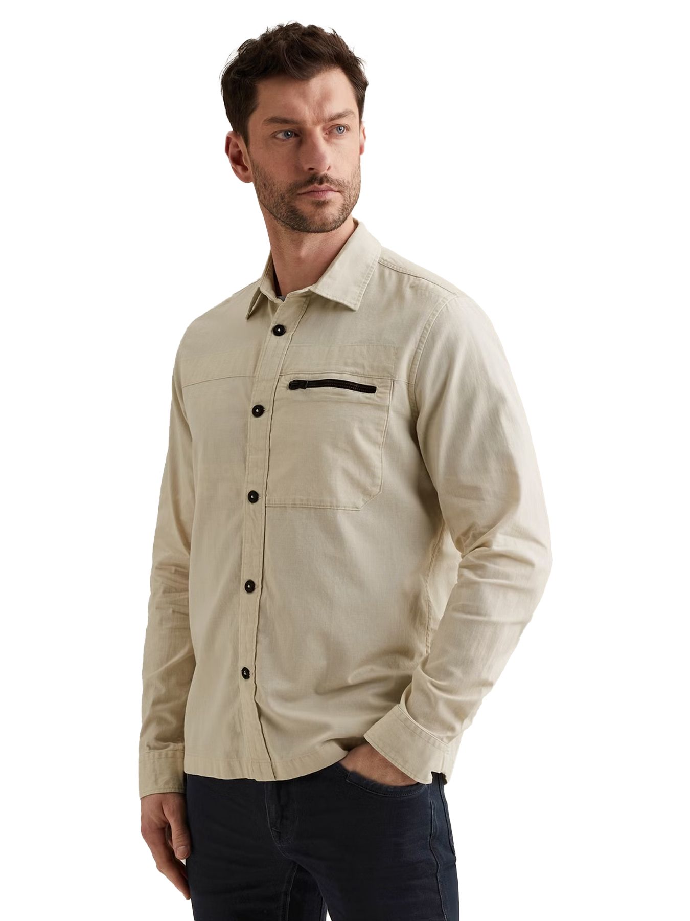 Pme Legend LONG SLEEVE SHIRT Fine Dobby Bone White 00114292-7013