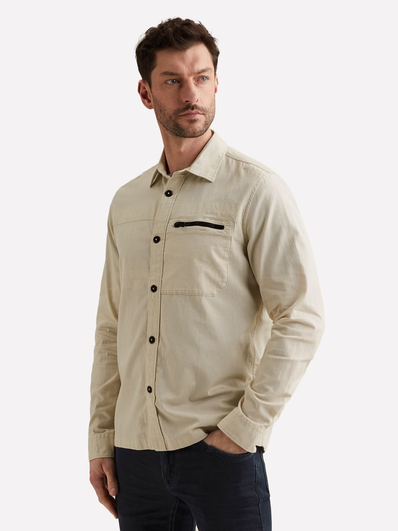 Pme Legend LONG SLEEVE SHIRT Fine Dobby Bone White 00114292-7013