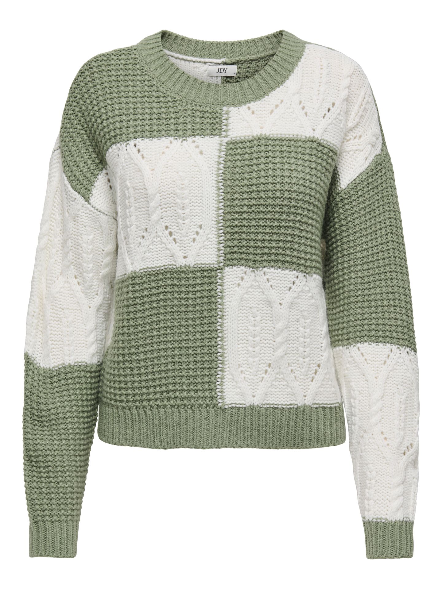 JDY JDYJUSTY L/S MIX STRUC PULLOVER KNT Sea Spray/CLOUD DANCER 2900158670033