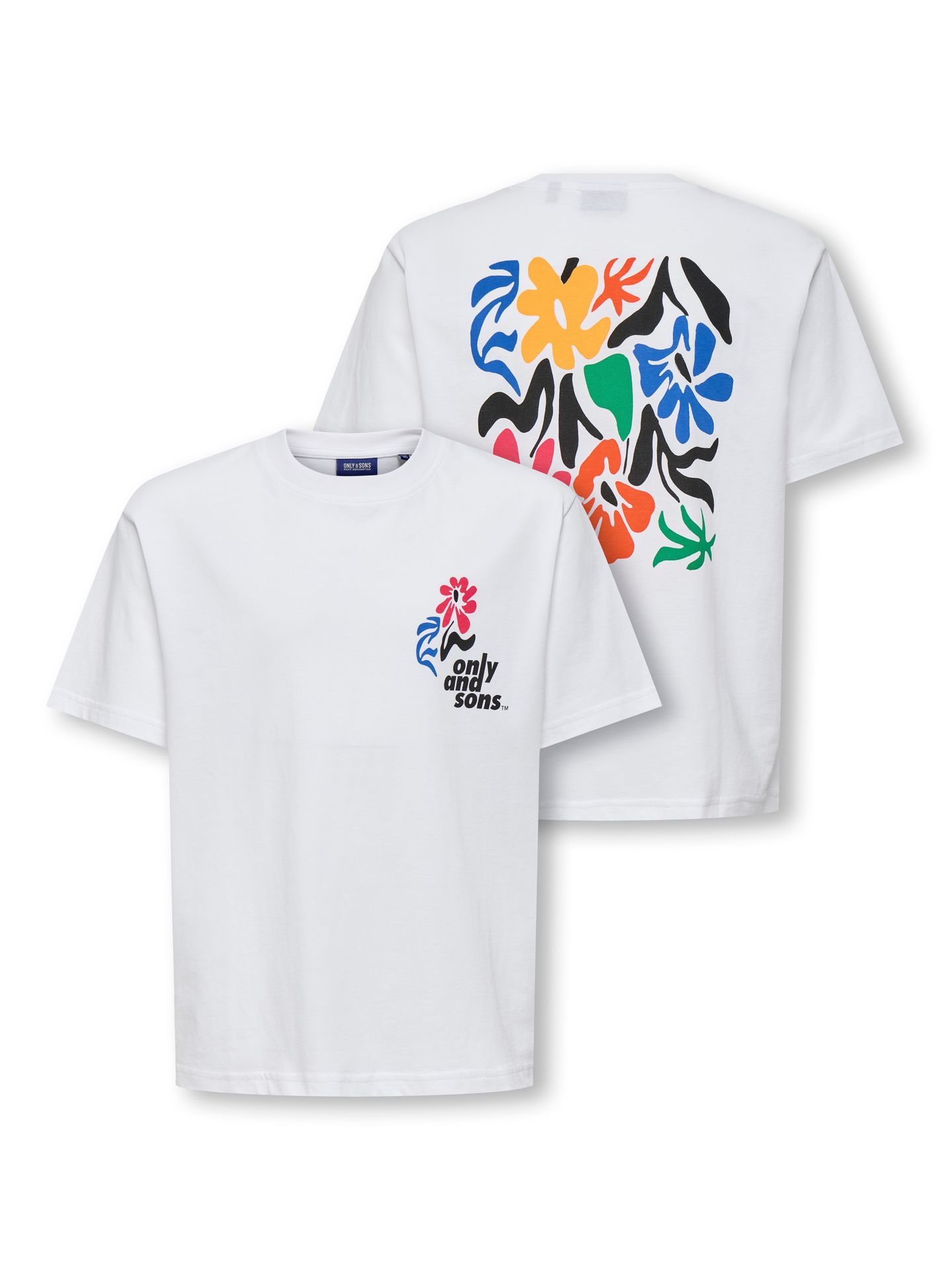 Only & Sons OSJFRED LAURENT FLOW.  RLX SS JRS N Bright White/NAVAL ACADEMY 2900158688014 Only & Sons OSJFRED LAURENT FLOW.  RLX SS JRS N Bright White/NAVAL ACADEMY 2900158688014