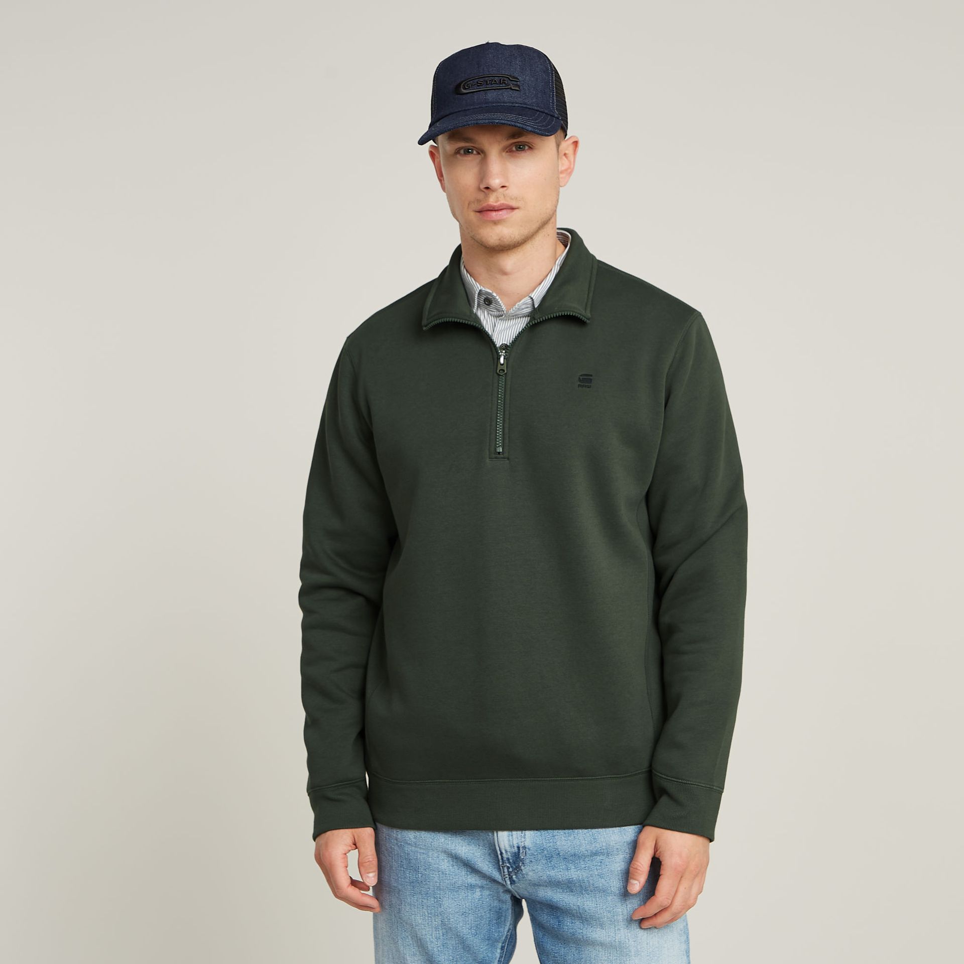 G-star Raw Premium core half zip r sw l\s 996 graphite 00114338-EKA07001300000231