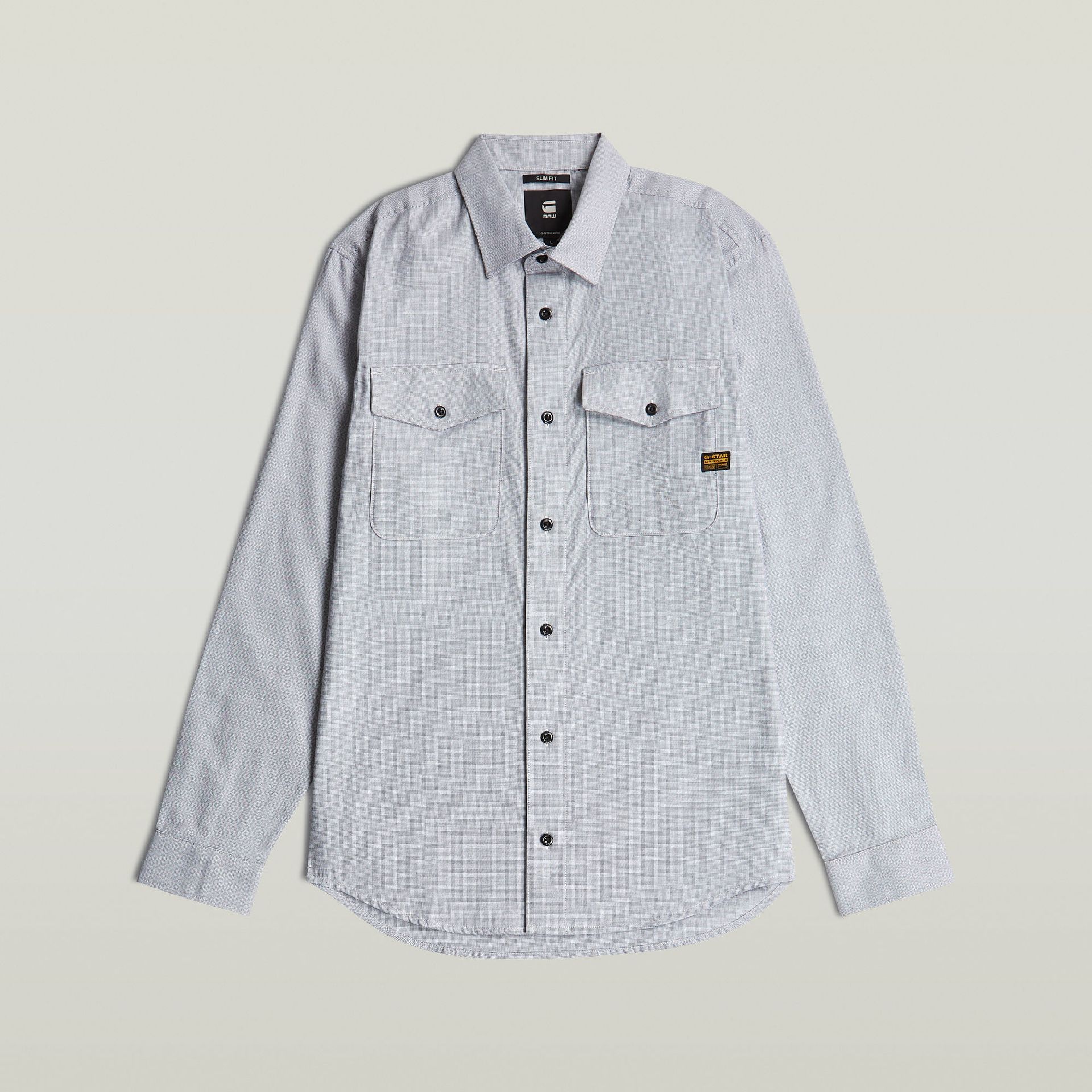 G-star Raw Marine Slim Shirt l\s H511 salute/white oxford 00114342-EKA07001300000235