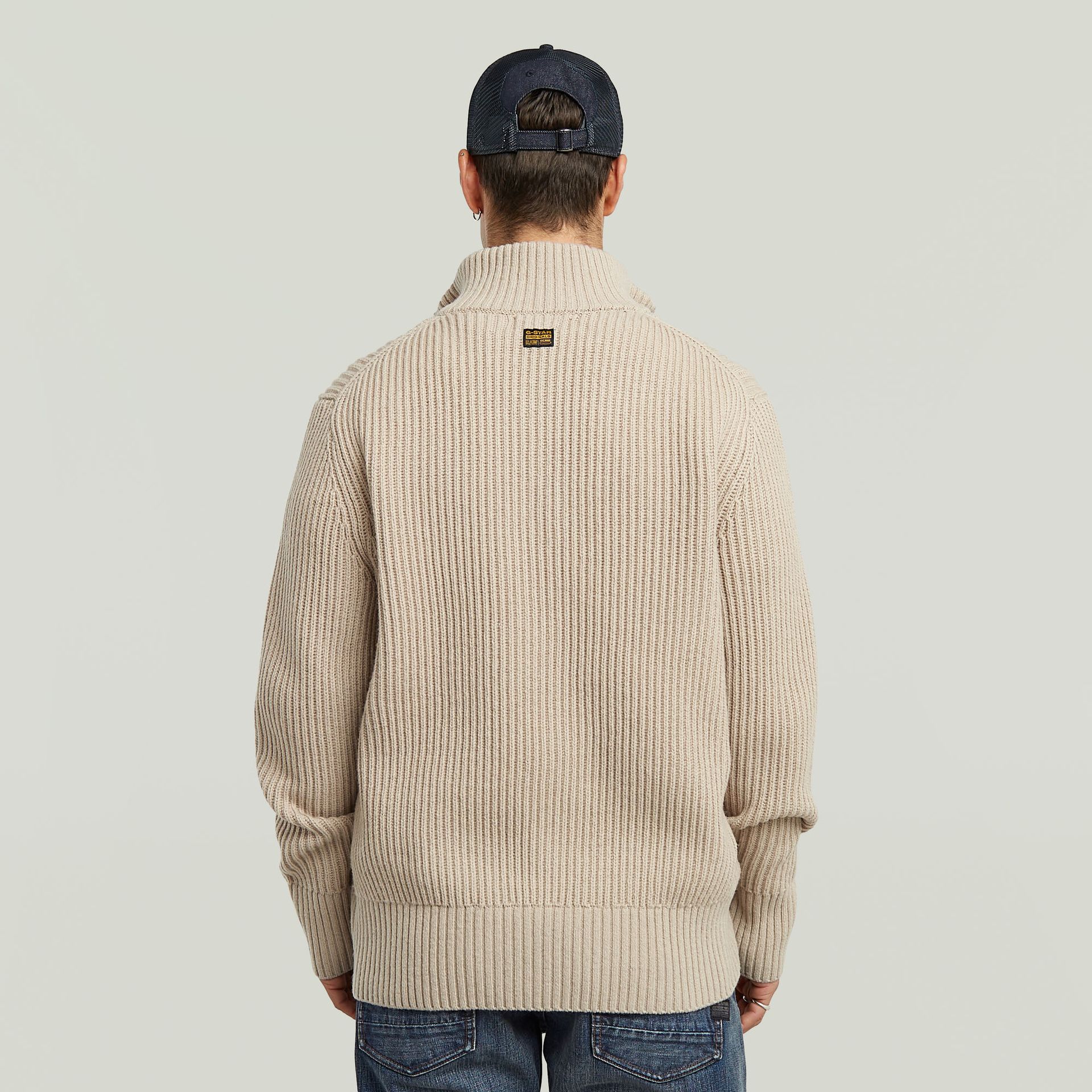 G-star Raw Essential half zip knit 1214 dk brick 2900158730041