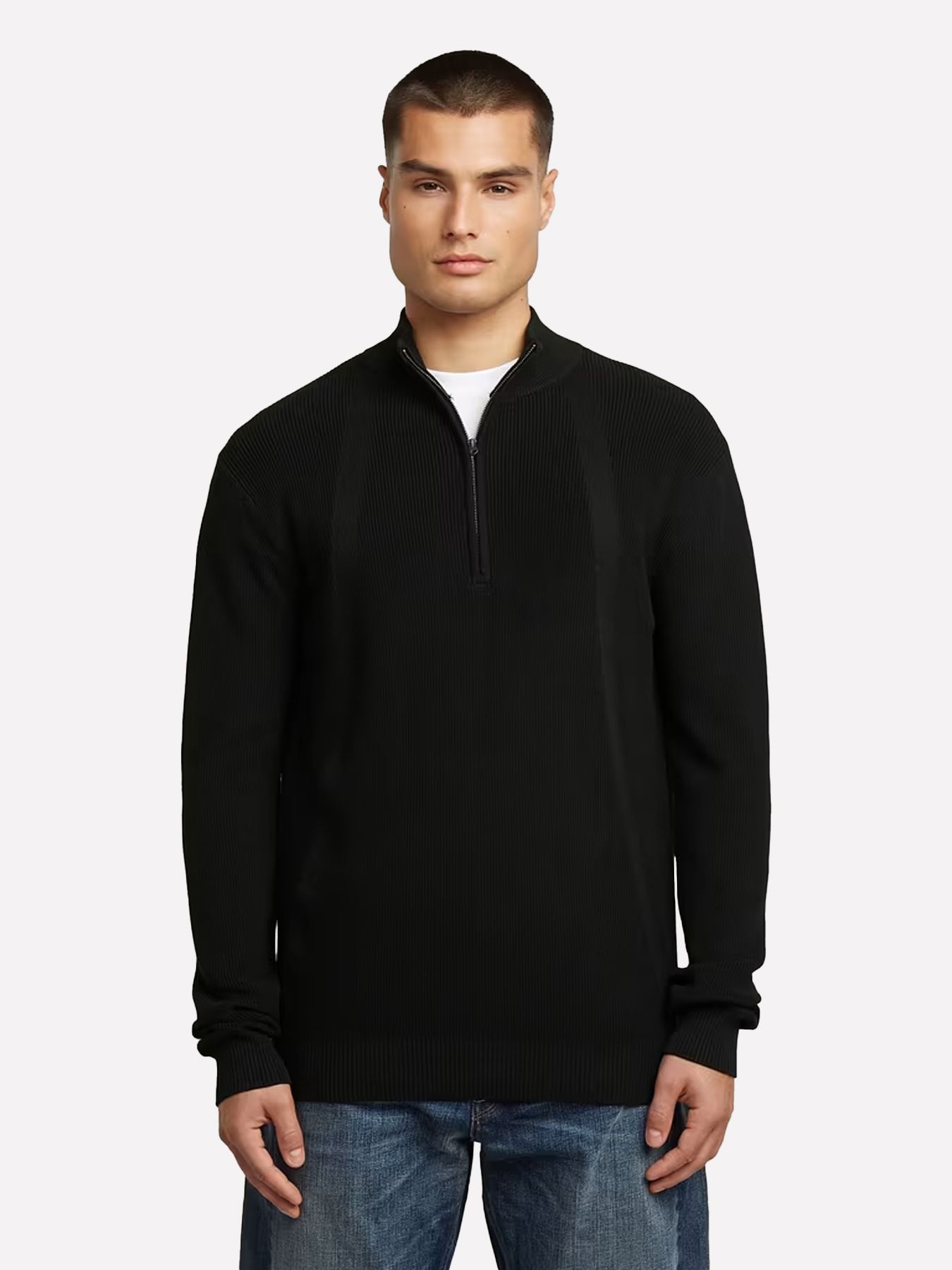 G-star Raw Structure half zip knit 6484 dk black 00114349-EKA07001300000011
