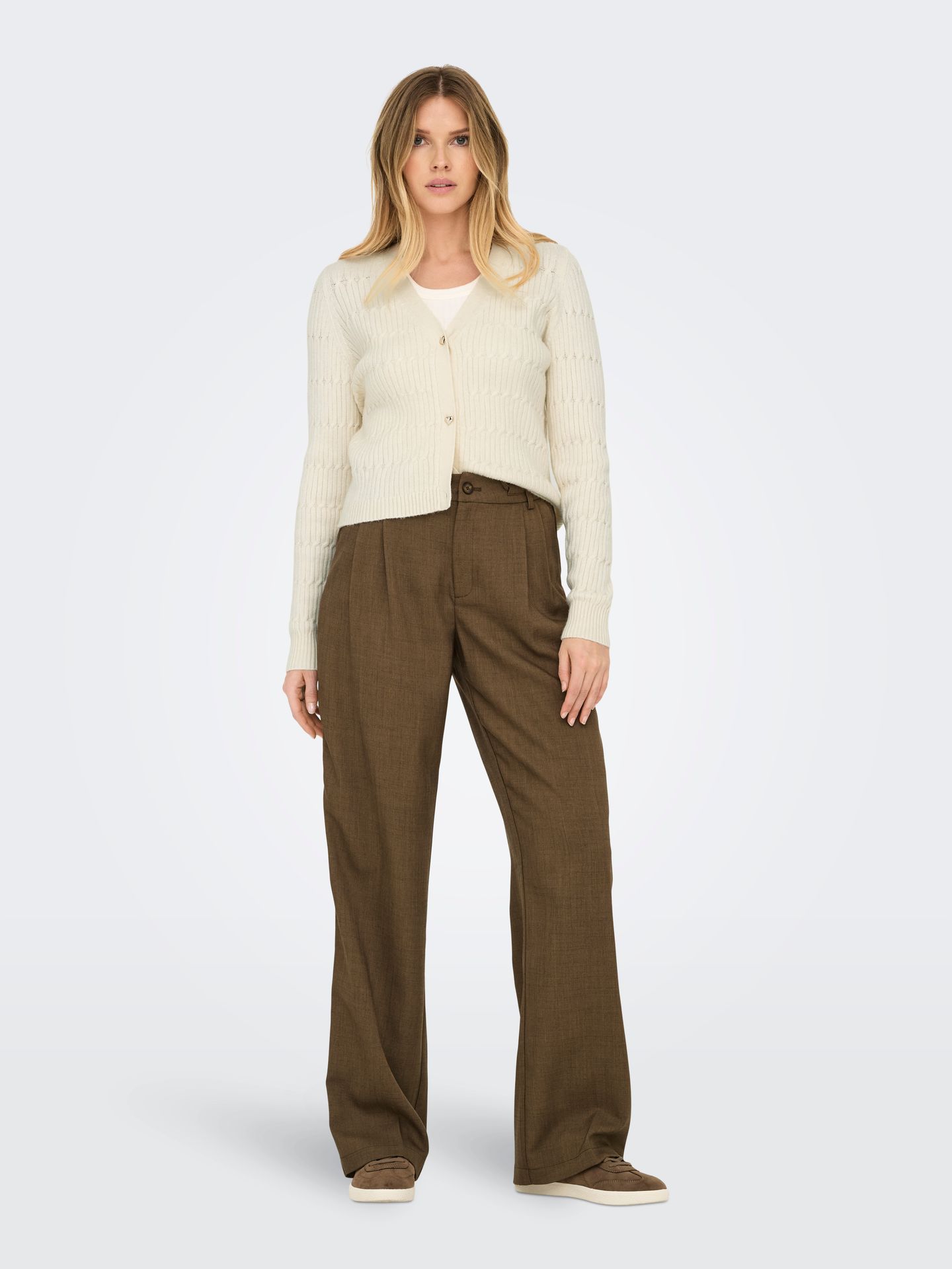 Only ONLKATIA LIFE LS VNECK CARDI KNT NO Whitecap Gray/Melange 2900158736029