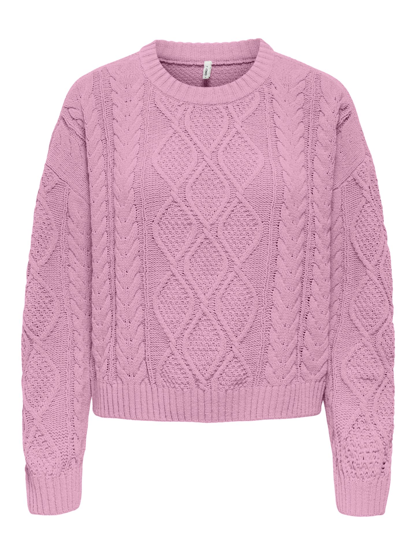 Only ONLELLY LIFE LS CABLE O-NECK CC KNT Mauve Mist 00114356-EKA26011400003062