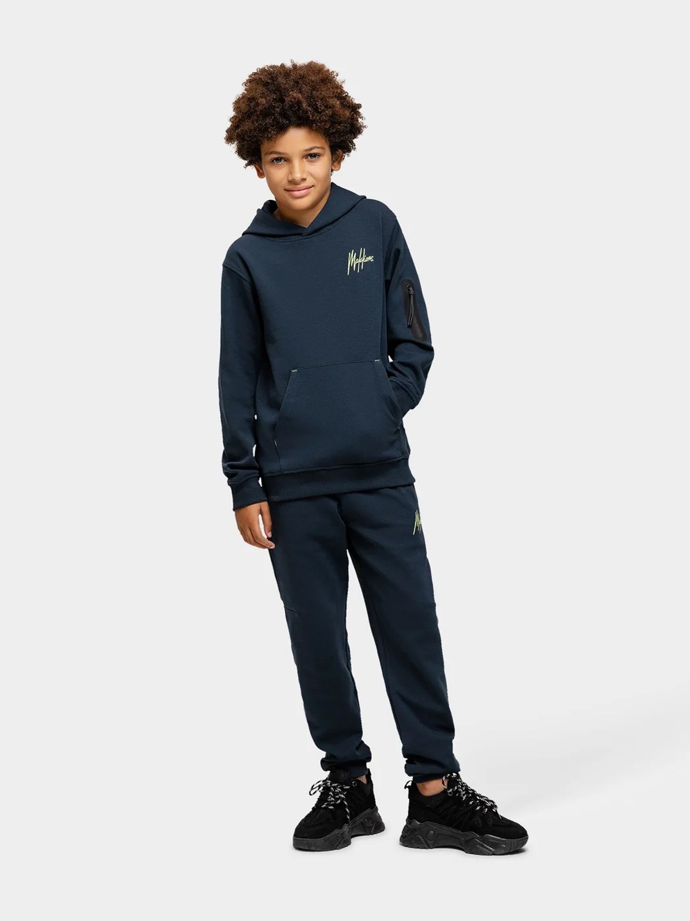 Malelions Junior Counter Hoodie Navy/Bright Yellow 2900158754016