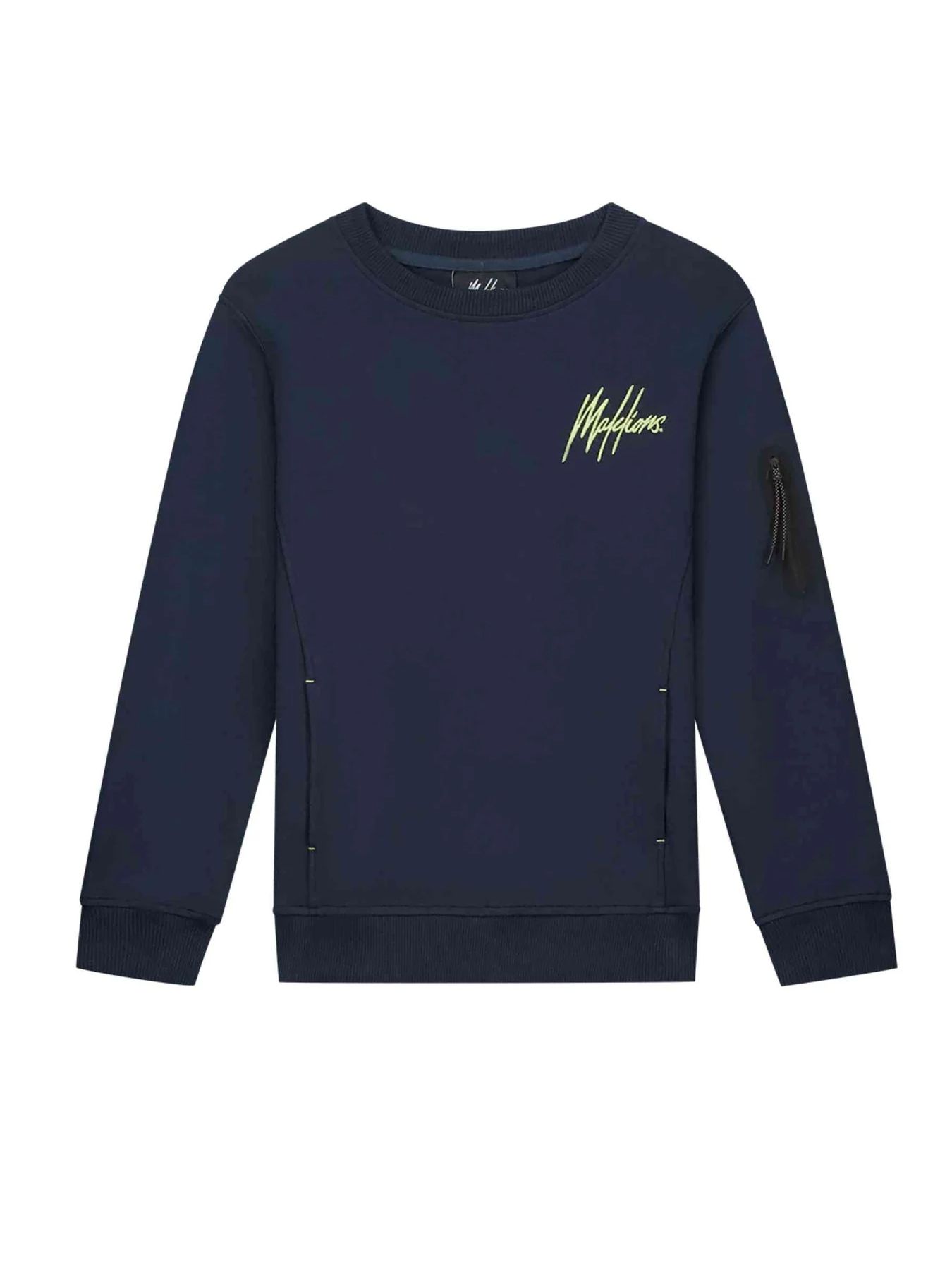Malelions Junior Counter sweater Navy/Bright Yellow 00114360-720