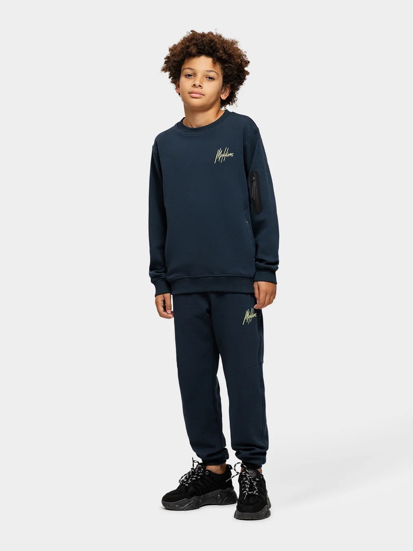 Malelions Junior Counter sweater Navy/Bright Yellow 00114360-720