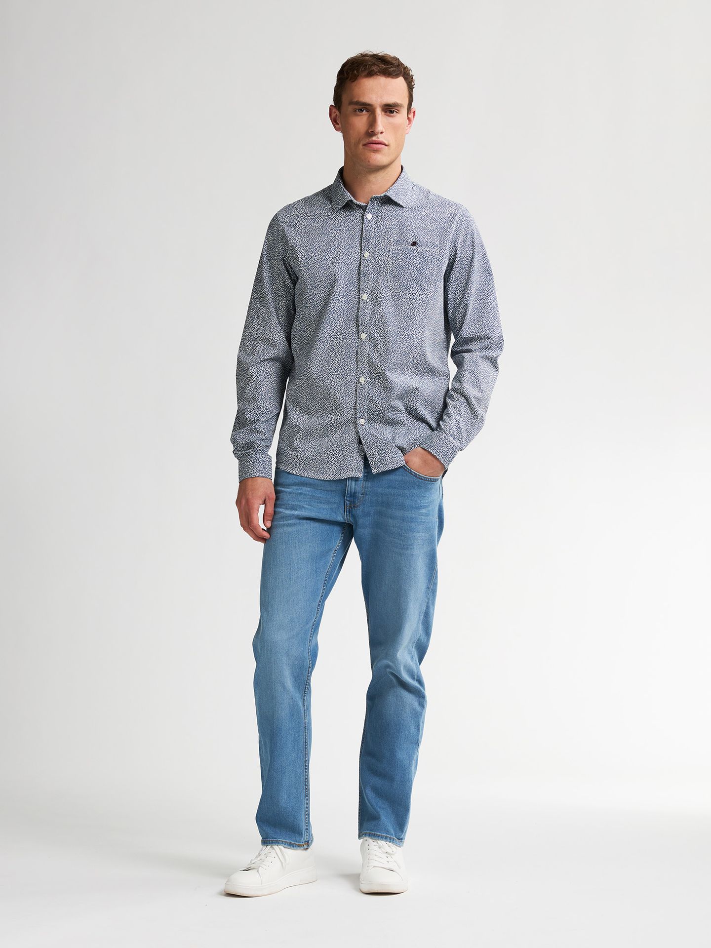 Petrol Industries Men Shirt Long Sleeve AOP 5193 dark denim 2900158763049