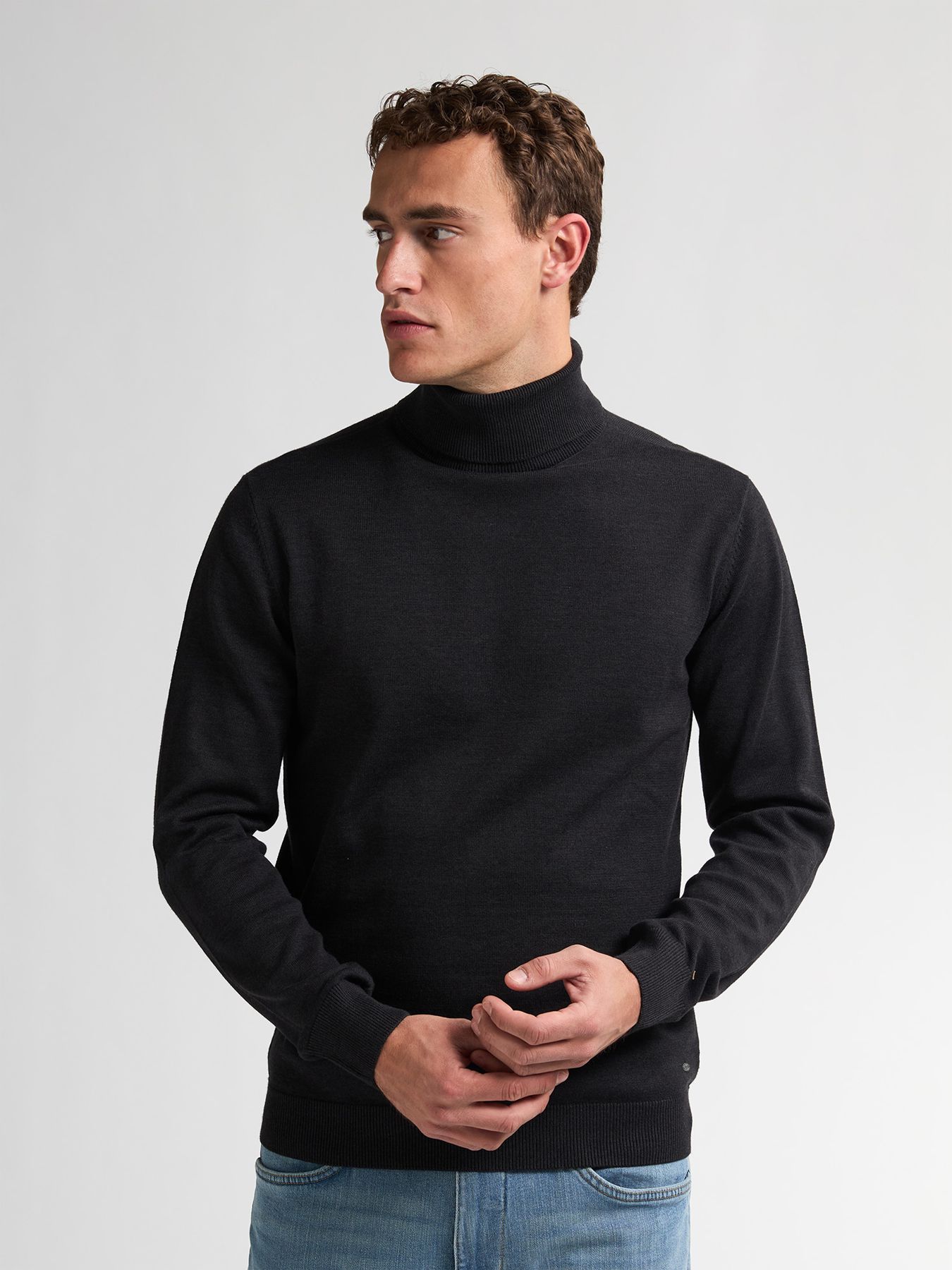 Petrol Industries Men Knitwear Collar Basic 9111 deep black 00114371-EKA26002700000166