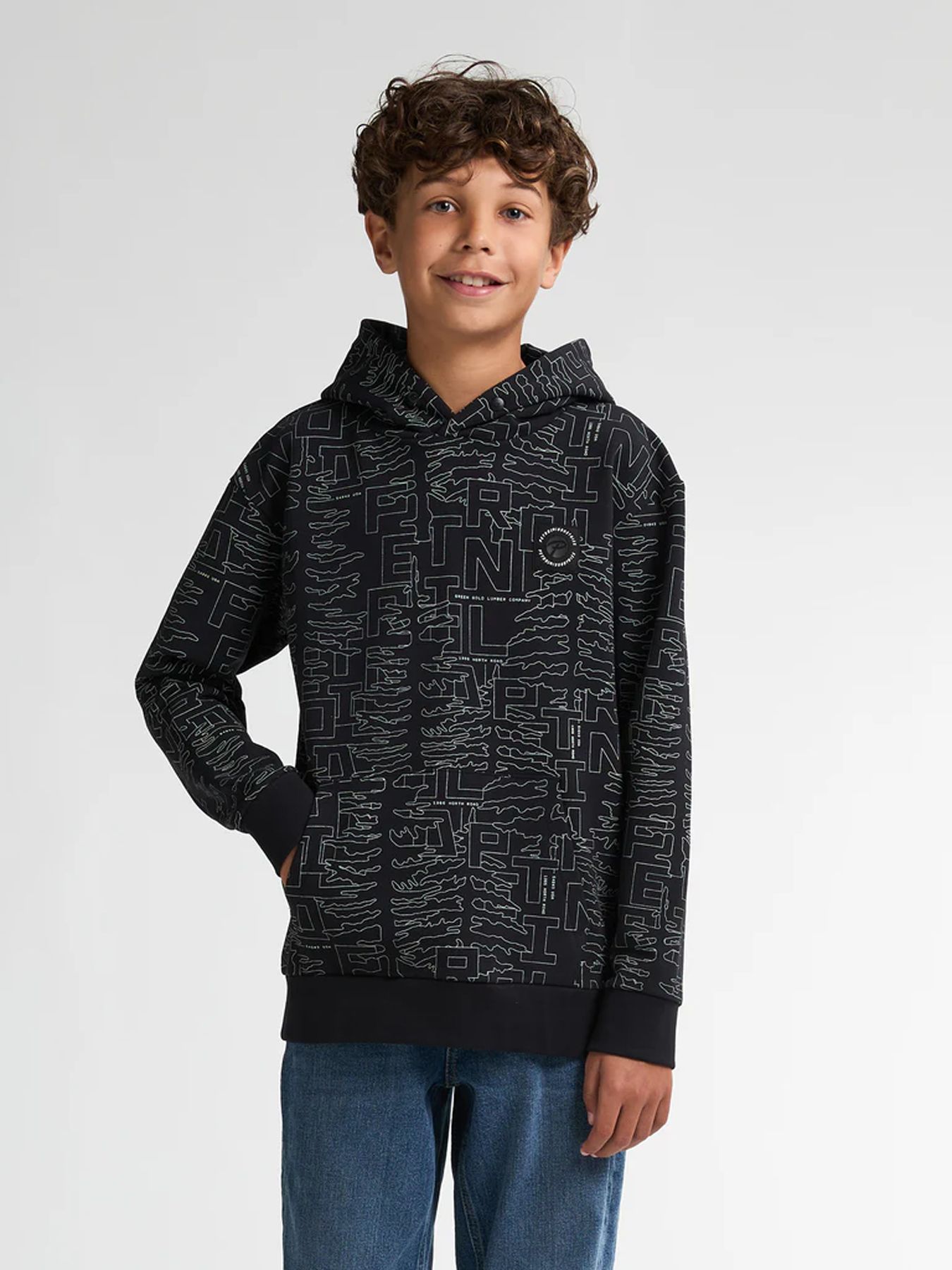 Petrol Industries Boys Sweater Hooded AOP 9111 deep black 2900158782057
