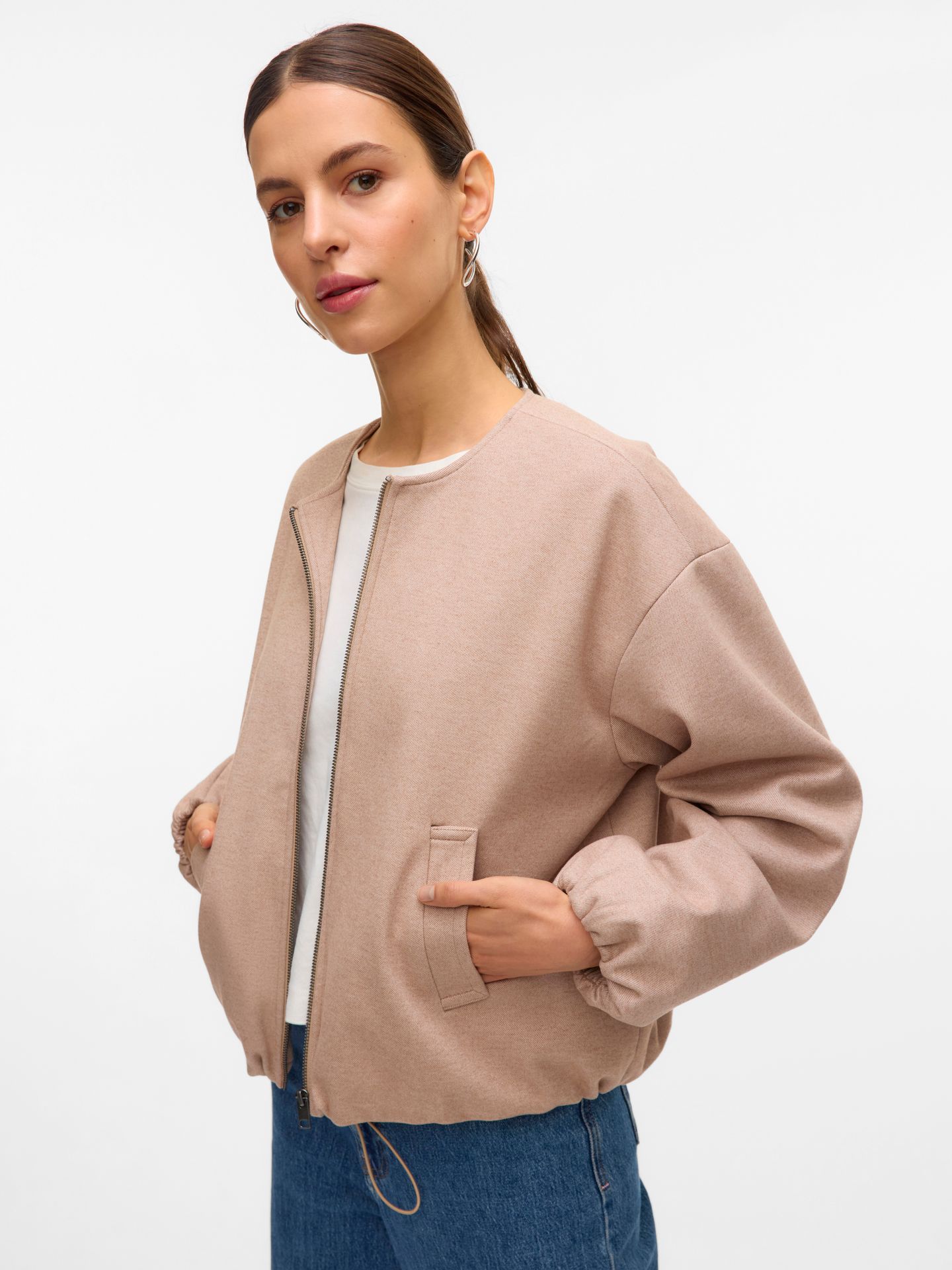 Vero Moda VMTILIKA LS BRUSHED JACKET ENT Silver Mink/LEOPARD 2900158792049