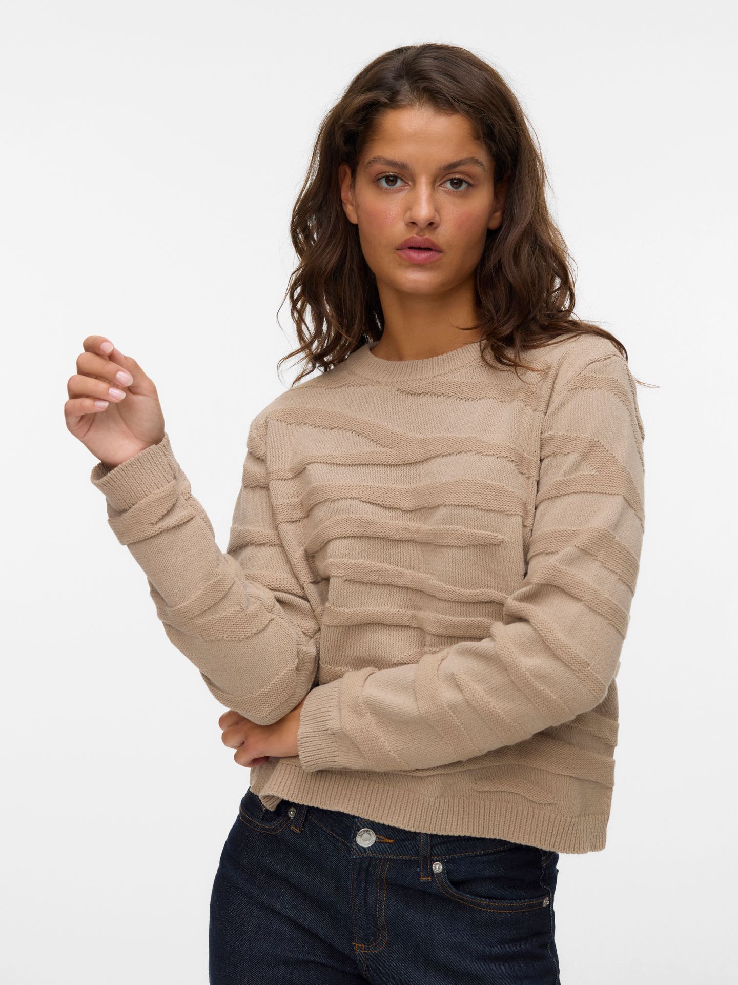 Vero Moda VMMALOU LS O-NECK PULLOVER BOO Silver Mink 00114384-EKA26011400000517