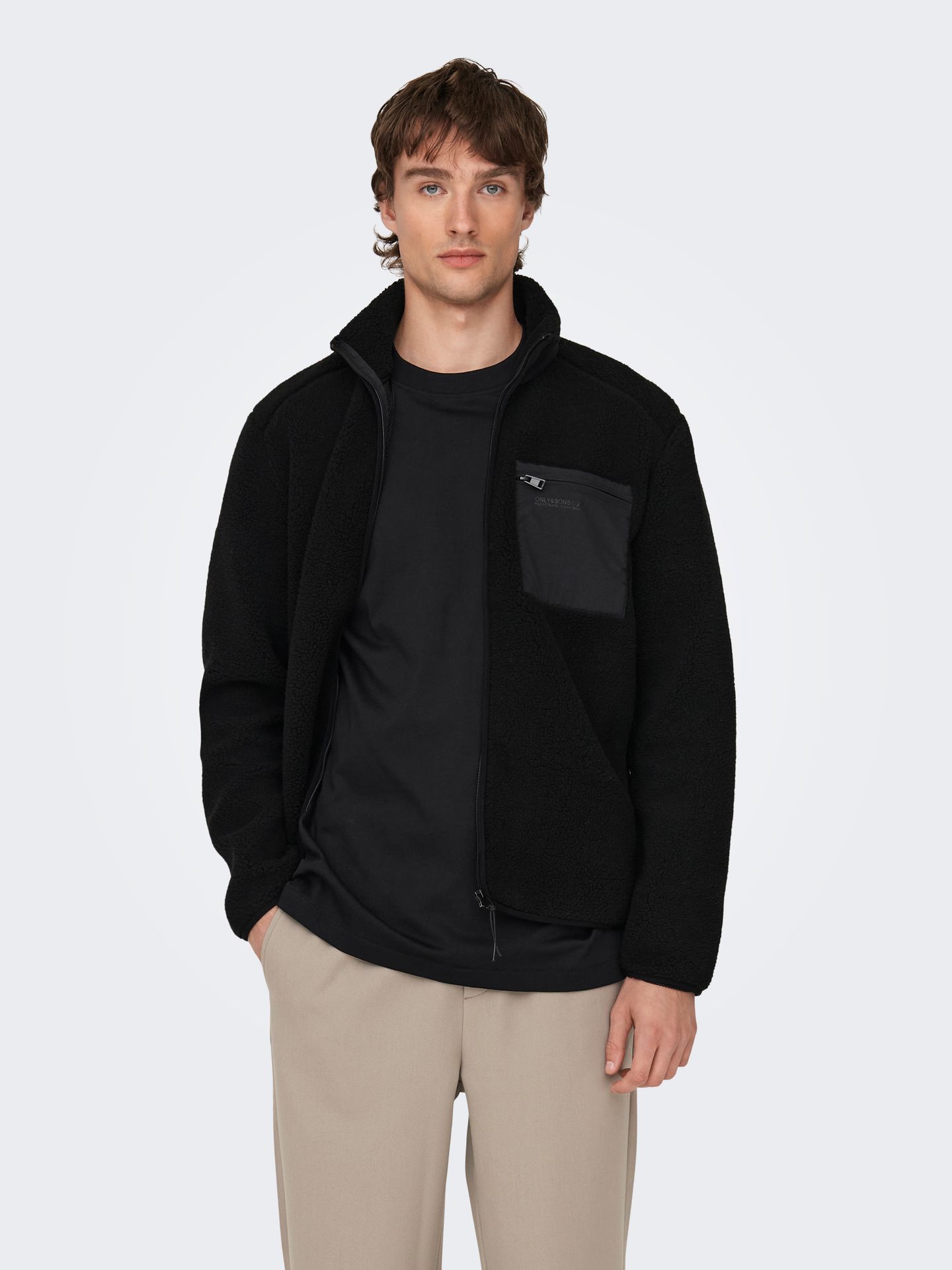 Only & Sons ONSDALLAS LIFE SHERPA JACKET OTW VD Black 2900158851012