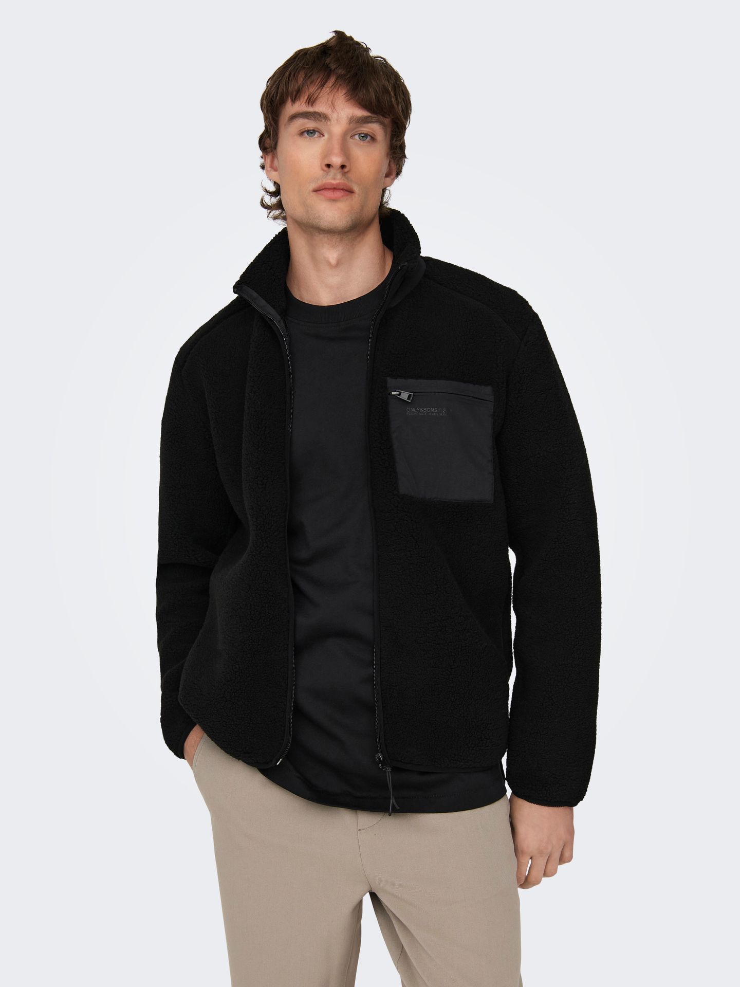 Only & Sons ONSDALLAS LIFE SHERPA JACKET OTW VD Black 2900158851036