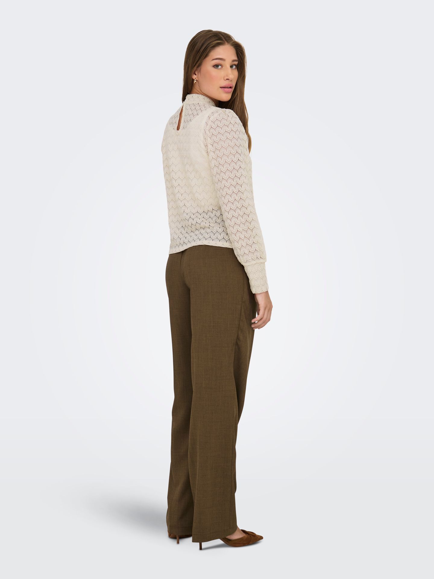 JDY JDYAVERY L/S LACE TOP JRS NOOS Sandshell 2900158845011