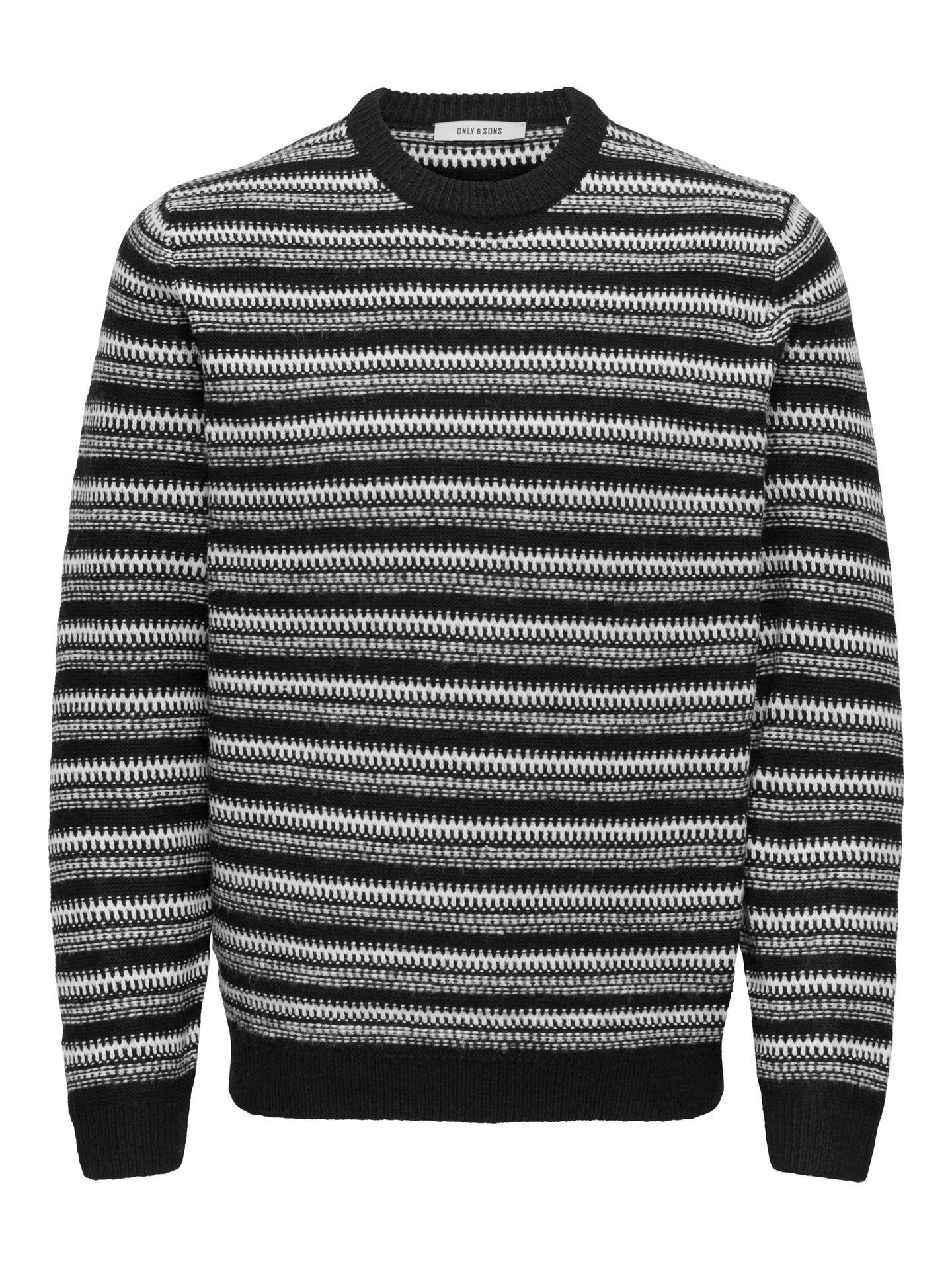 Only & Sons ONSMING LIFE REG LS CREW NECK KNIT Black/LEAF 00114404-EKA26011400000720