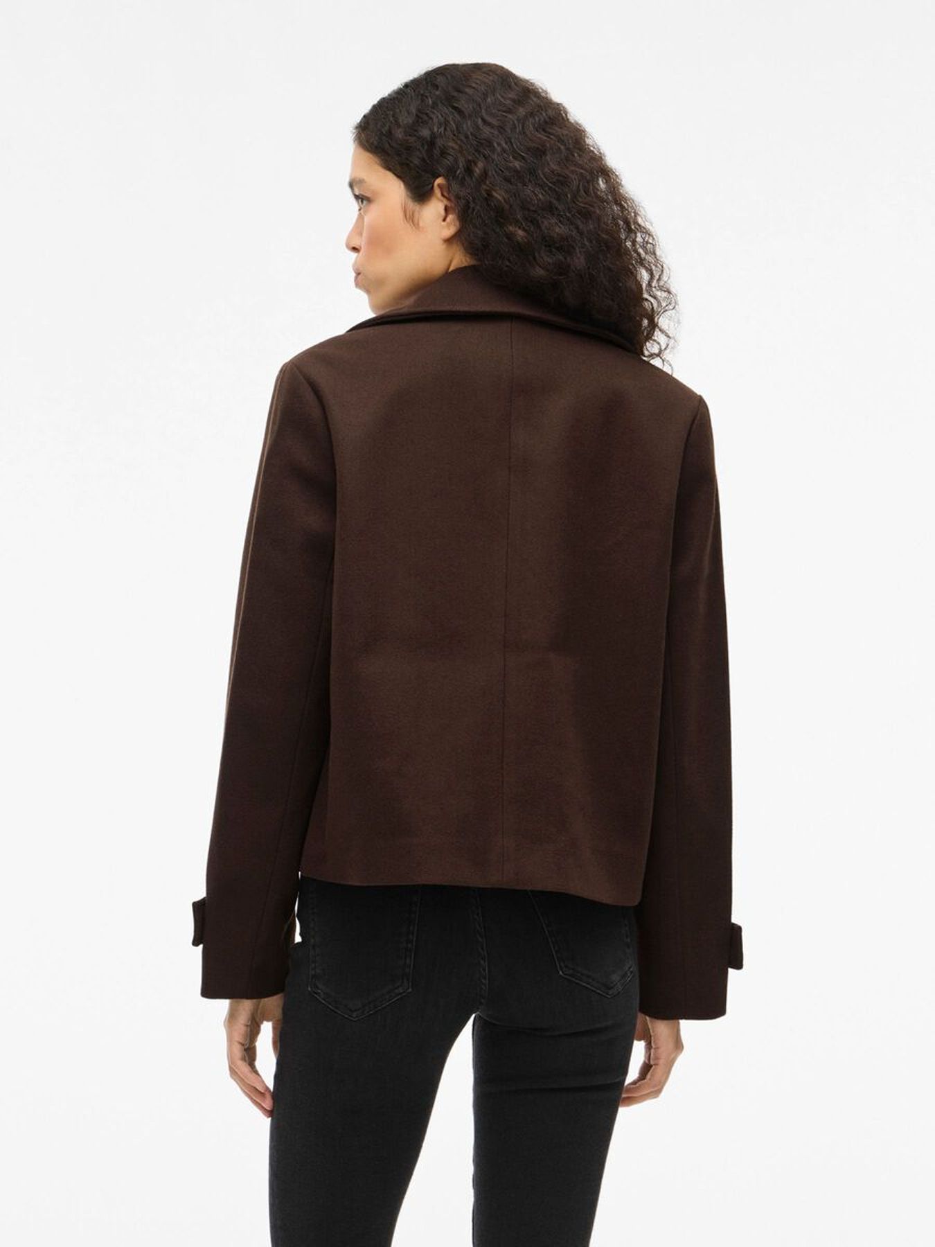 vila VISOLO L/S SHORT JACKET/TES/1 Coffee Bean 2900168554033