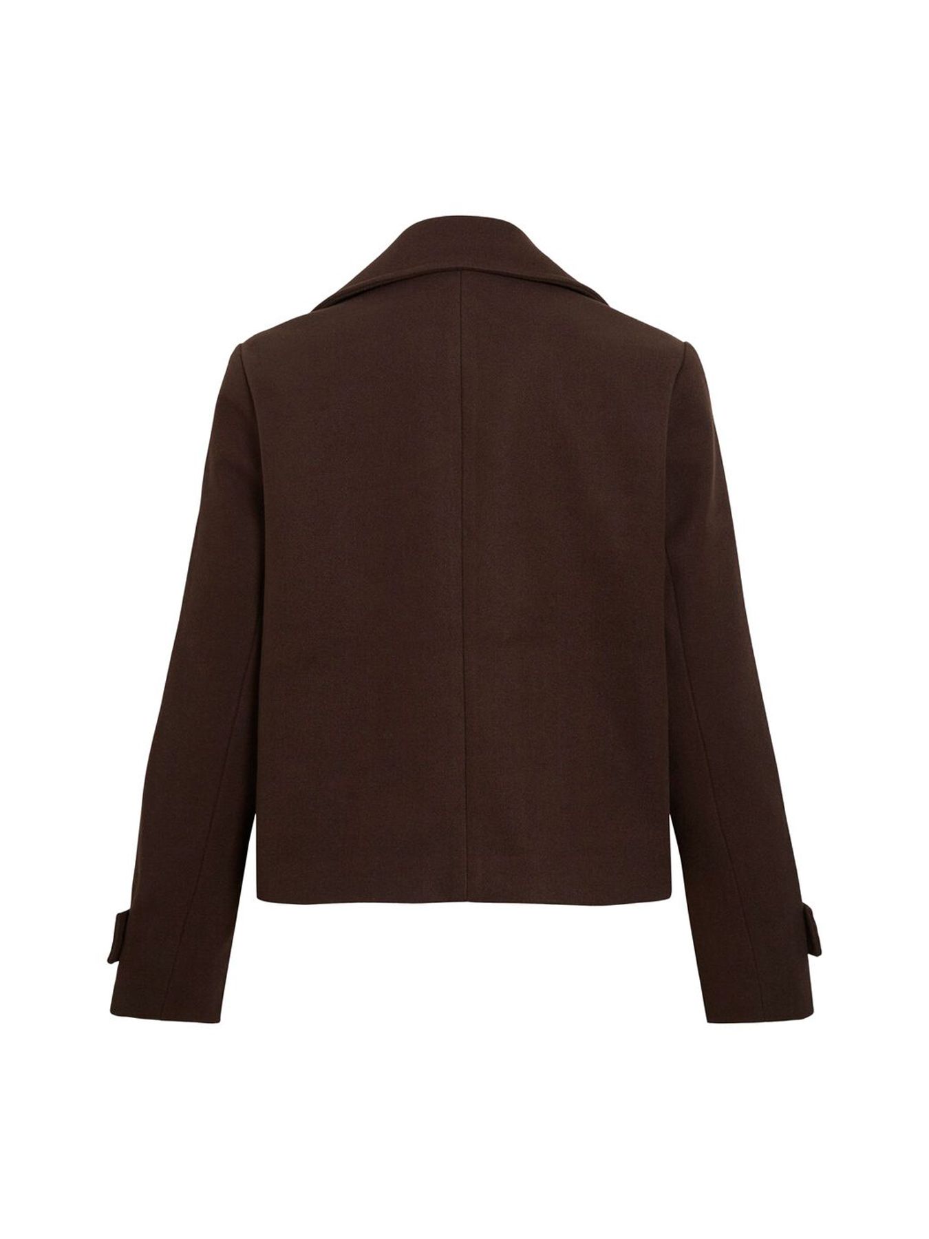 vila VISOLO L/S SHORT JACKET/TES/1 Coffee Bean 2900168554033