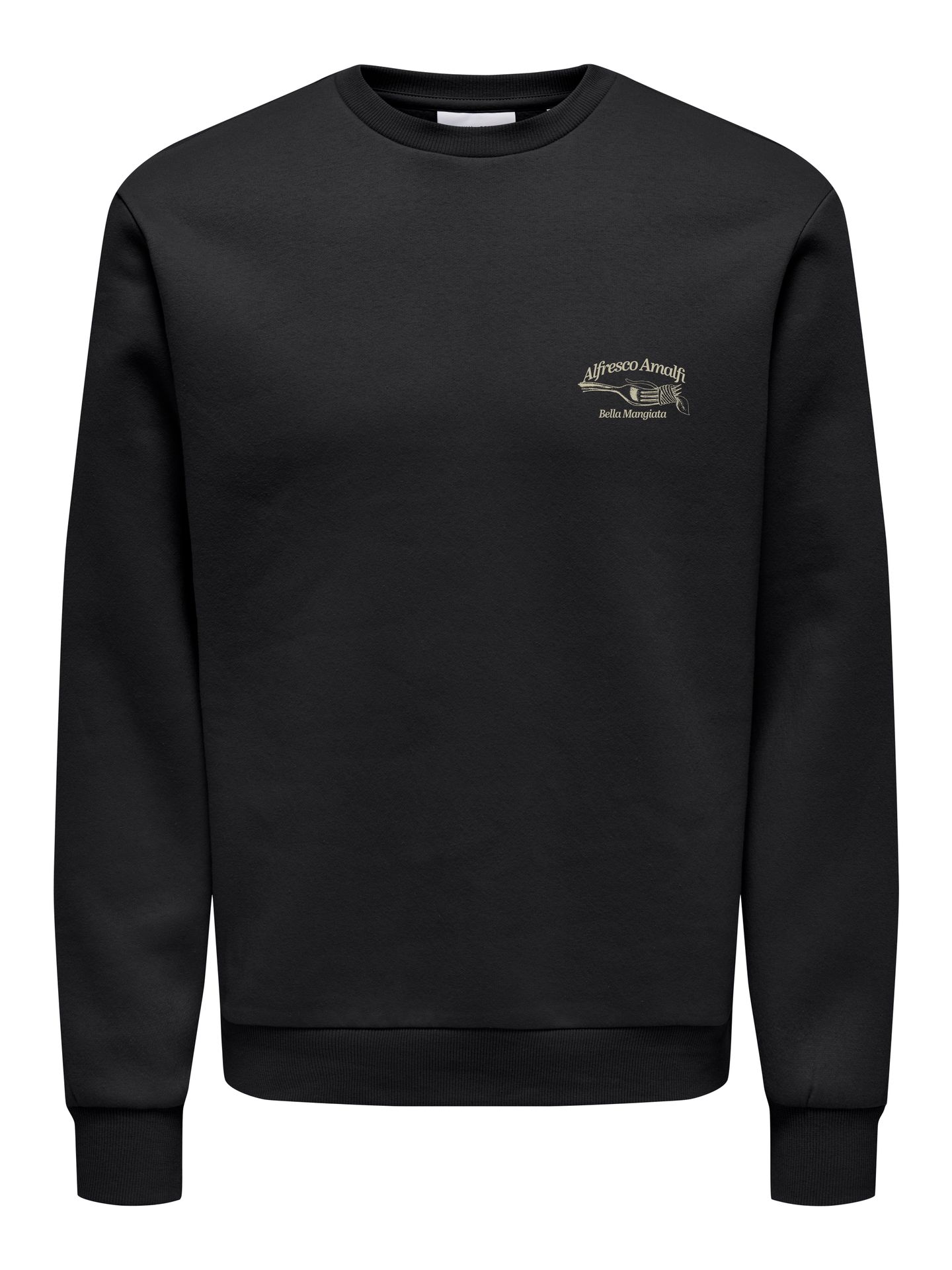 Only & Sons ONSALFRESCO REG CREW NECK Black/LEAF 00114410-EKA26011400000720
